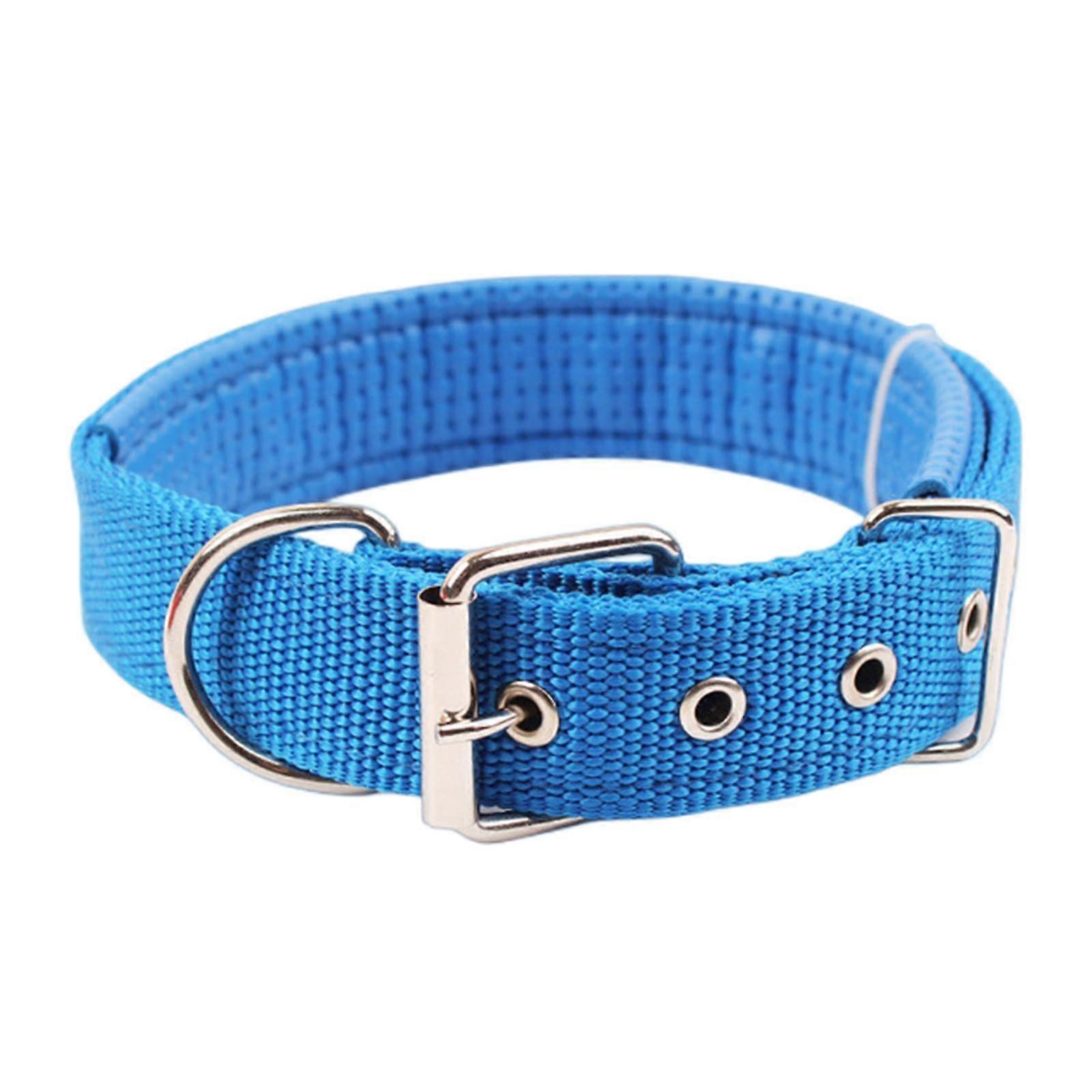 Dog Harness Solid Nylon Dog Collar for Small Medium Large Dogs, Teddy, Corgi, Pit Bull, Beagle, XXL Blue