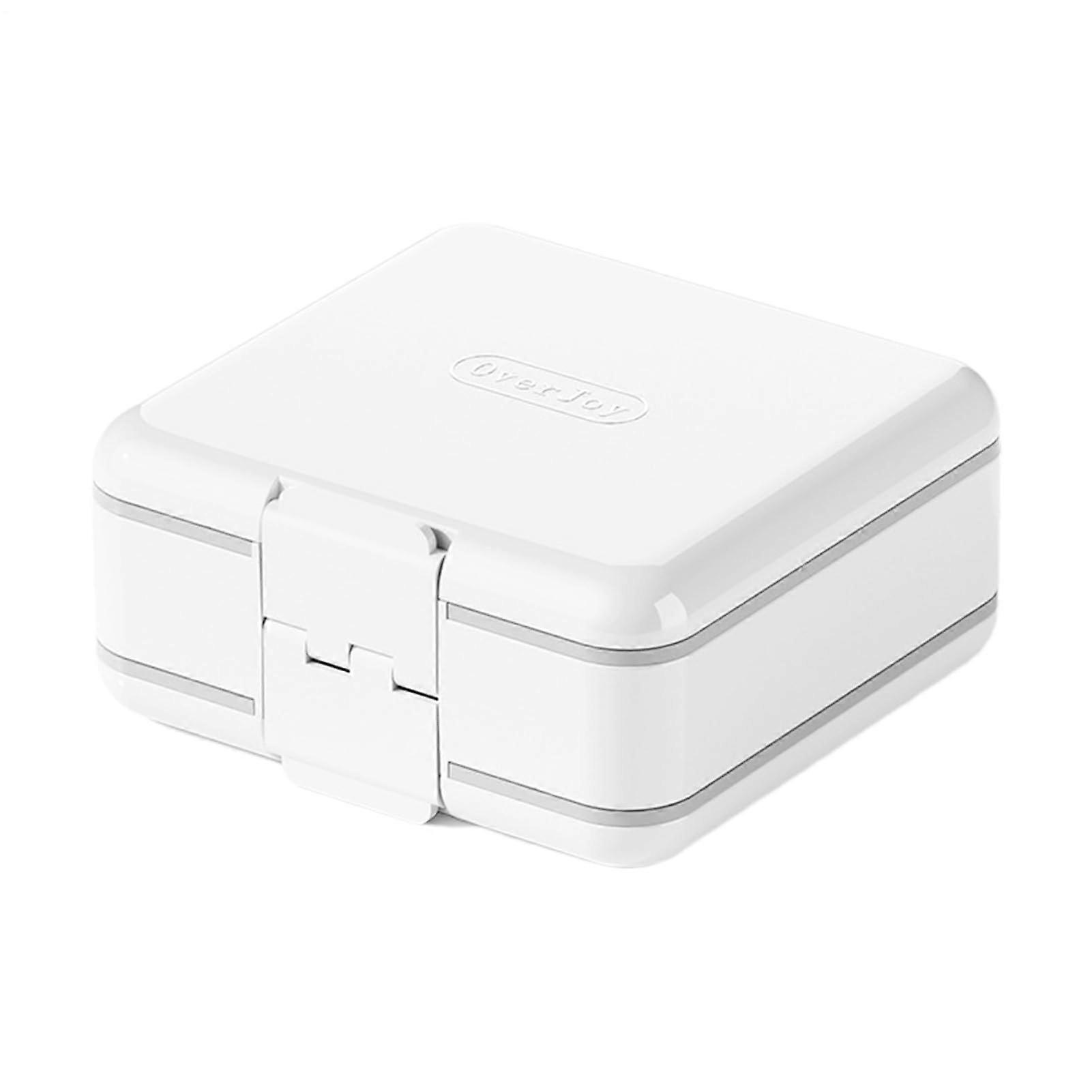 Pill Cutter Travel Dispenser Storage Box with Tablet Splitter for Safe Daily Medication Use - White for Family and Seniors