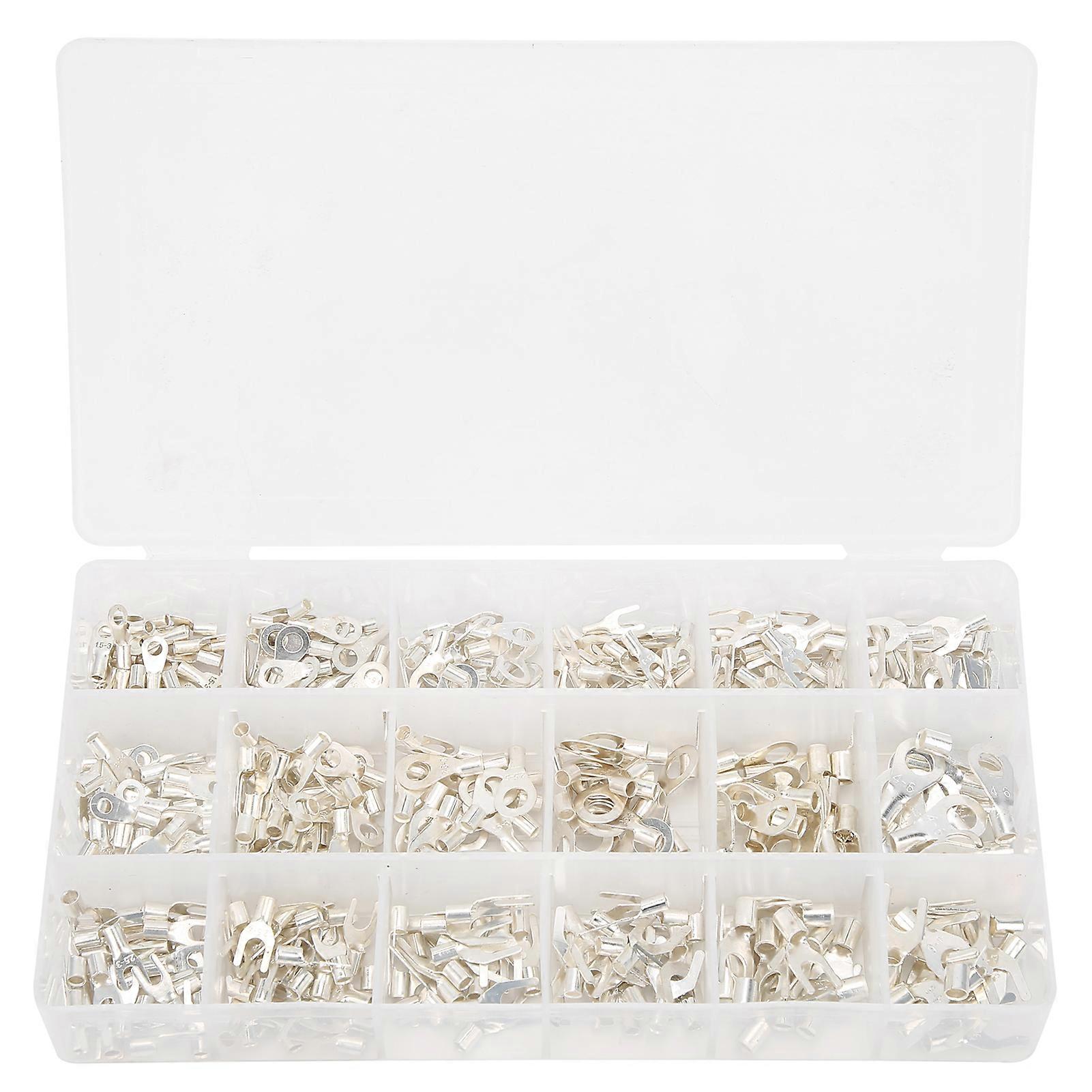 420Pcs Wire Lugs Ring Terminals Set Cold Crimping Electrical Cable Connector Boxed