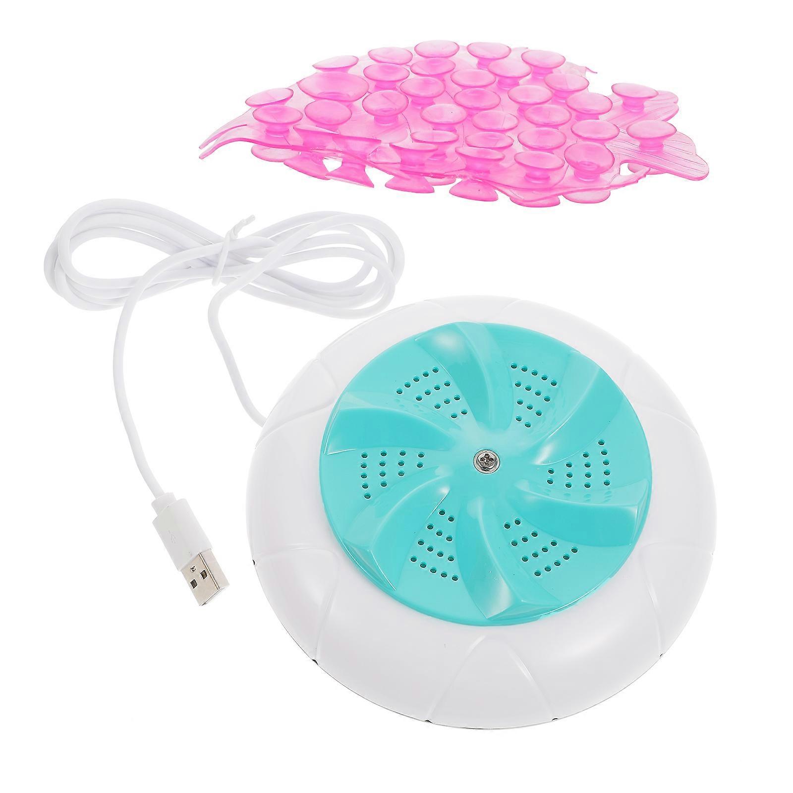 Portable Ultrasonic Washing Machine Blue Plastic Ideal for Travel and Business Trips Size 1.5 kg