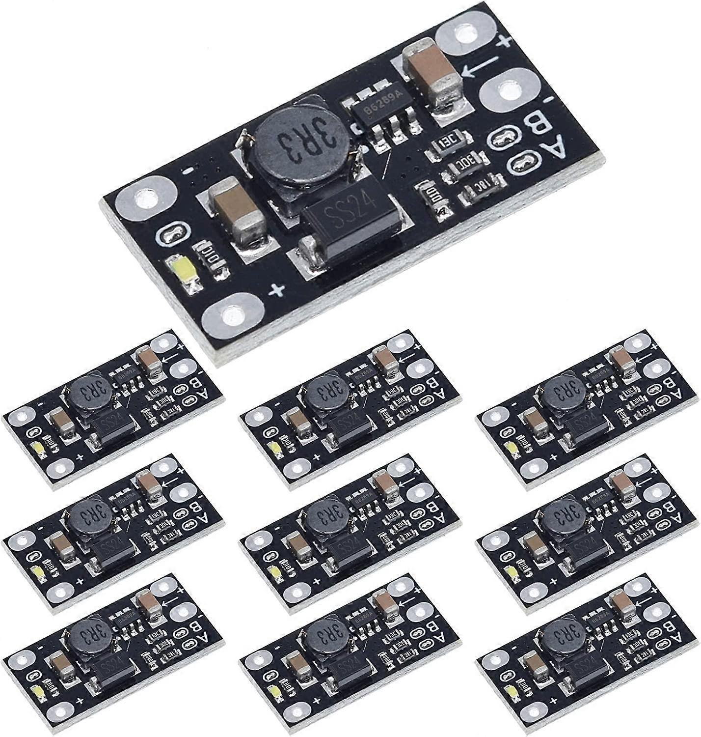 Mini Boost Step Up Converter Board Module 3.7 V to 5 V 8 V 9 V 12 V Boost Board with LED Display for Electronic DIY Voltage Module Pack of 10