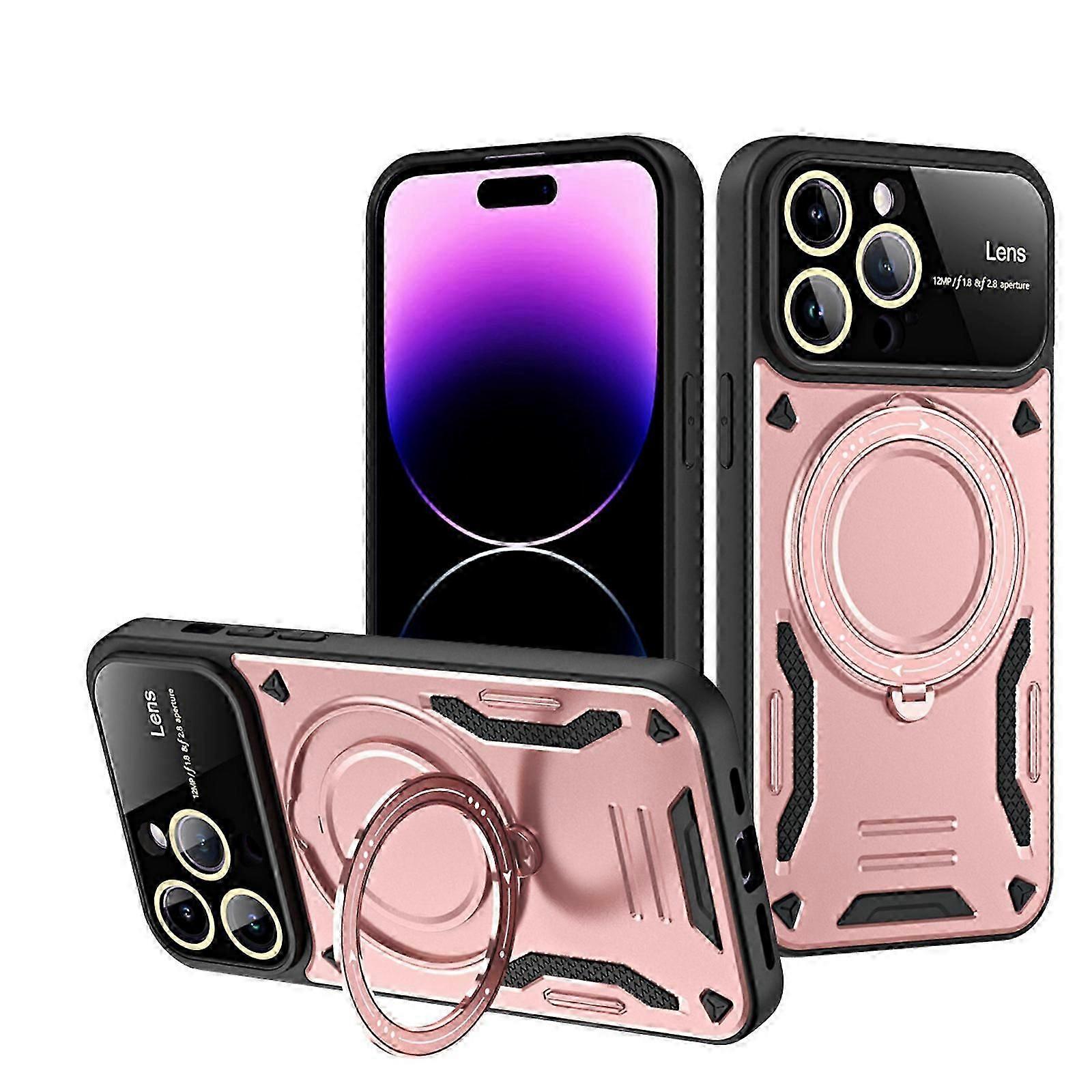 for iPhone 15 Pro Max/15 Ultra 6.7 Magnetic Case with Ring Stand, [360 Rotating Invisible Kickstand] [Compatible with Magsafe] TPU+PC Protective Cover