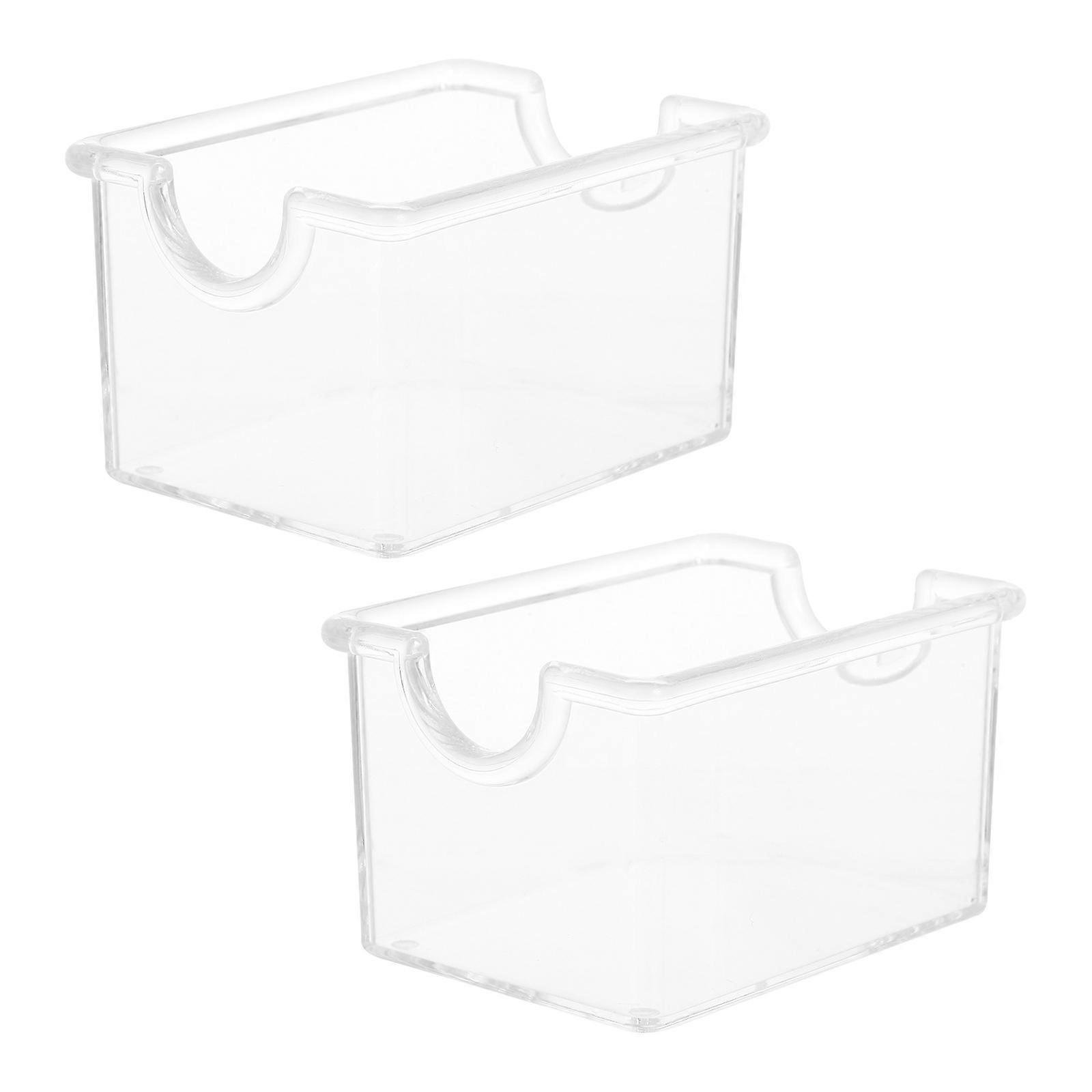 Acrylic Tea Bag Organizer Box for Storage Transparent Clear with Strong Structure 2pcs