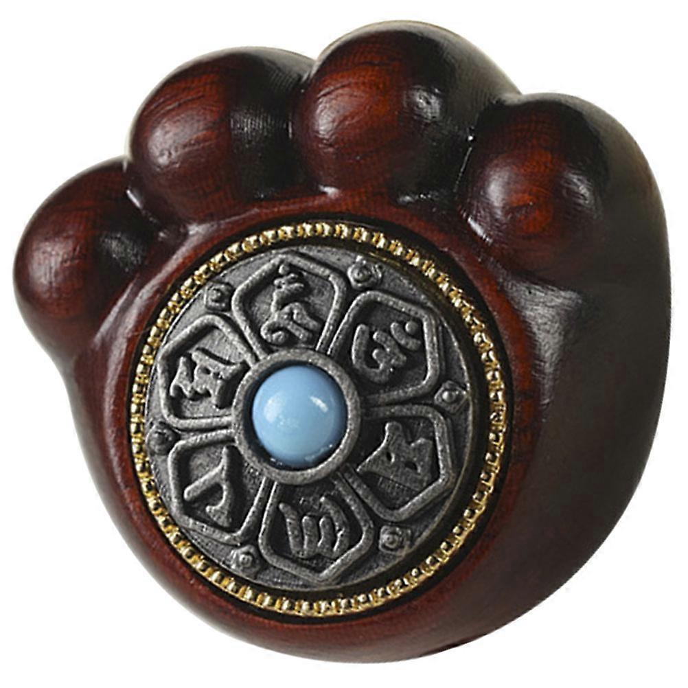 Wooden Statue for Pet Use Simple Ornament with Flat Bottom Dark Red 3.15x2.95x1.57 Inches