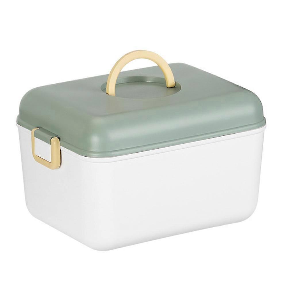 Durable Large Capacity Green Plastic Medicine Case for Home Use Emergency Kit Box 10.5x7.5x4.5 Inches