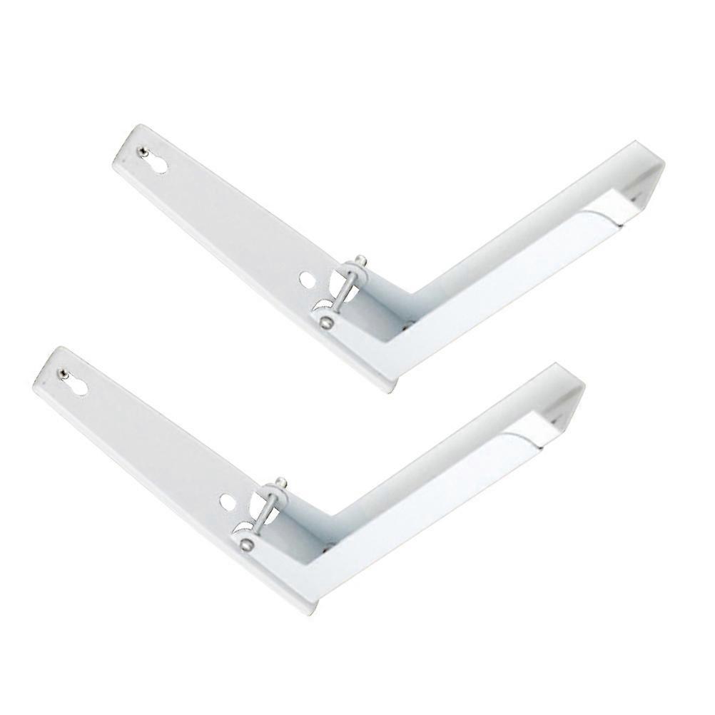 Stainless Steel Microwave Oven Stand with Storage Hooks Foldable Wall Frame White