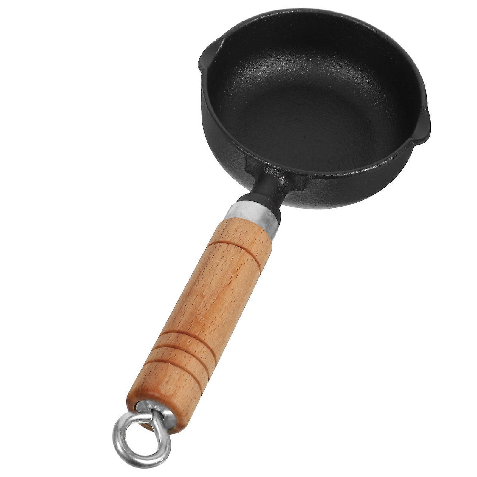 Cast Iron Sauce Pan with Lid for Home Use Multi Color Easy to Clean Small Cooking Pot 200ml