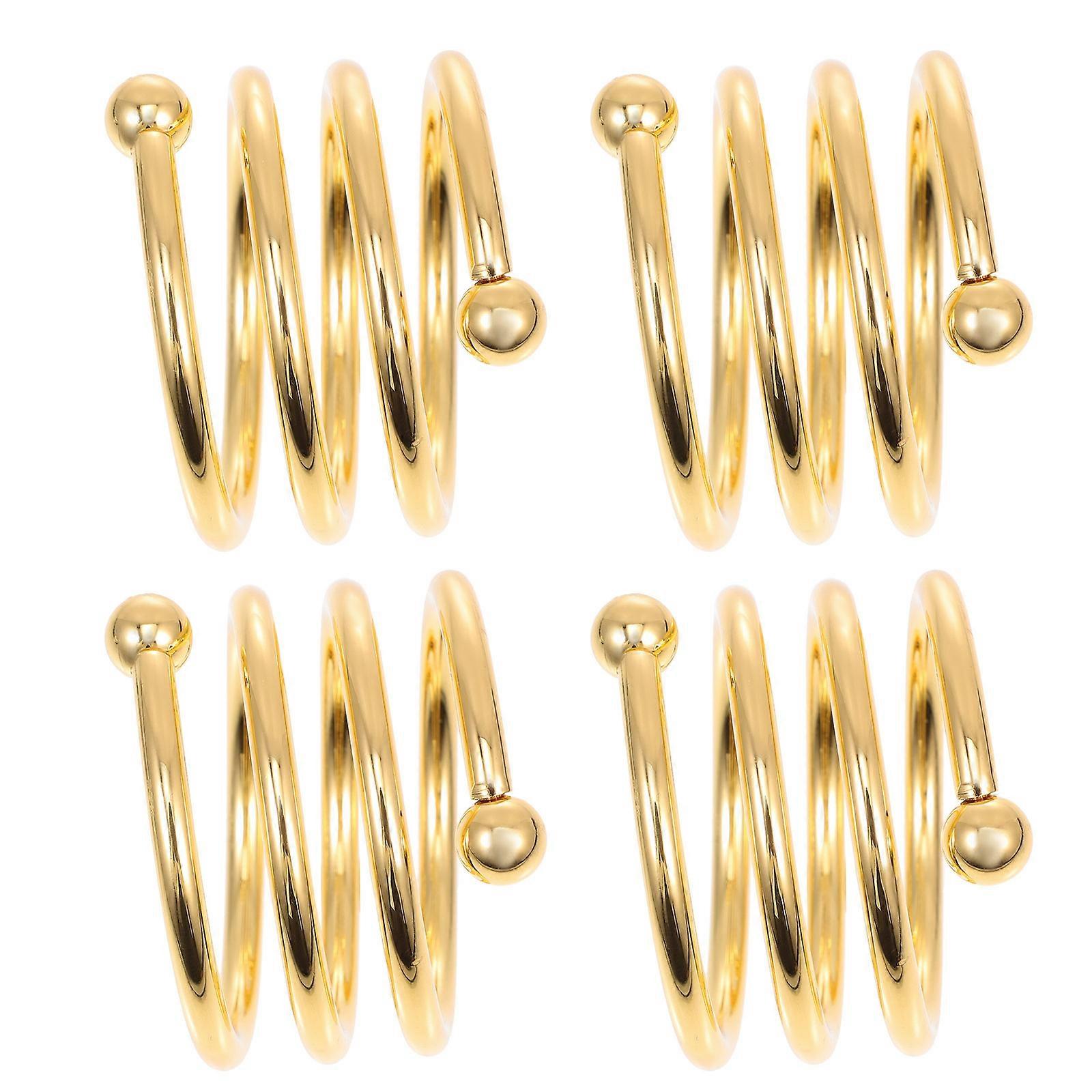 Golden Napkin Rings for Decorating Made of Iron Perfect for Home and Restaurant Table Settings 4 Pieces