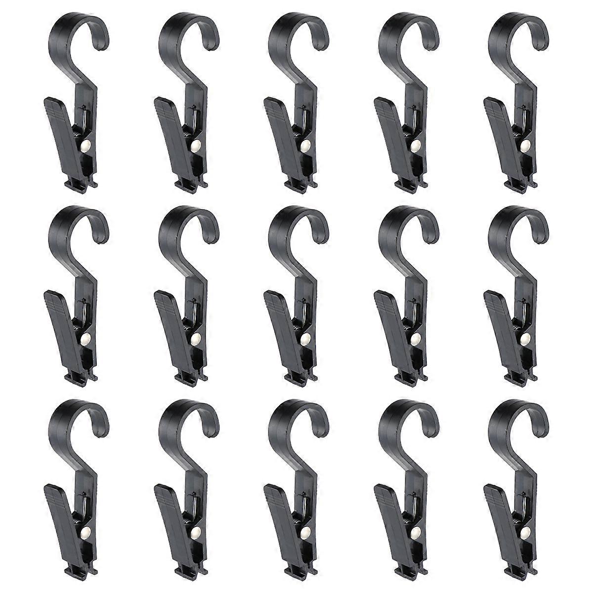 Large Black ABS Clips for Hanging with Strong Corrosion Resistance and Design 15 Pieces