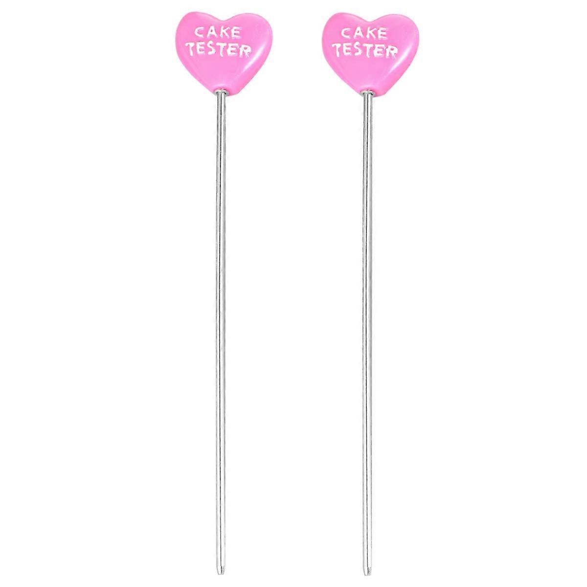 Stainless Steel Cake Tester Baking Tool with Pink to Use for Baking Size 2pcs