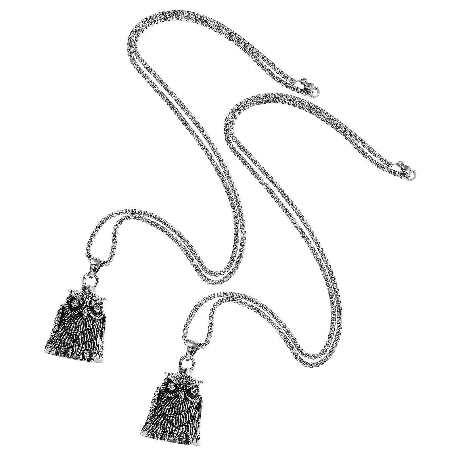 Bell Necklace Decorative Pendant for Decor 2Pcs Silver Alloy Material