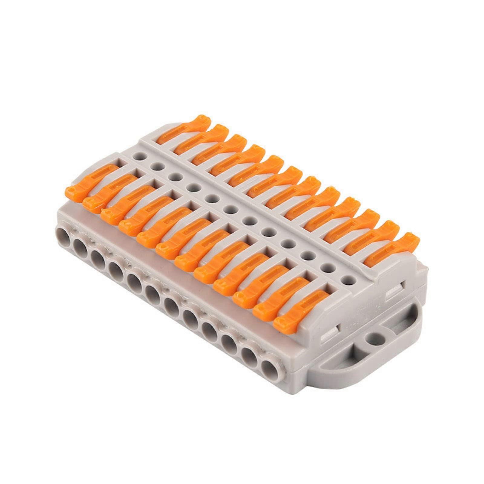 2/3/4/5/6/8/10/12 Pin Wire Butt Connector 0.08-4 mm2 Compact Quick Insulated Terminal Block for Multi-Pin Wiring