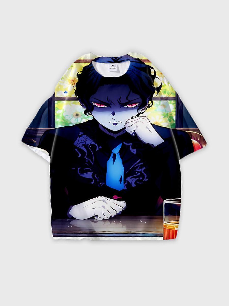 T-shirt round neck Character Pattern loose short sleeve P737