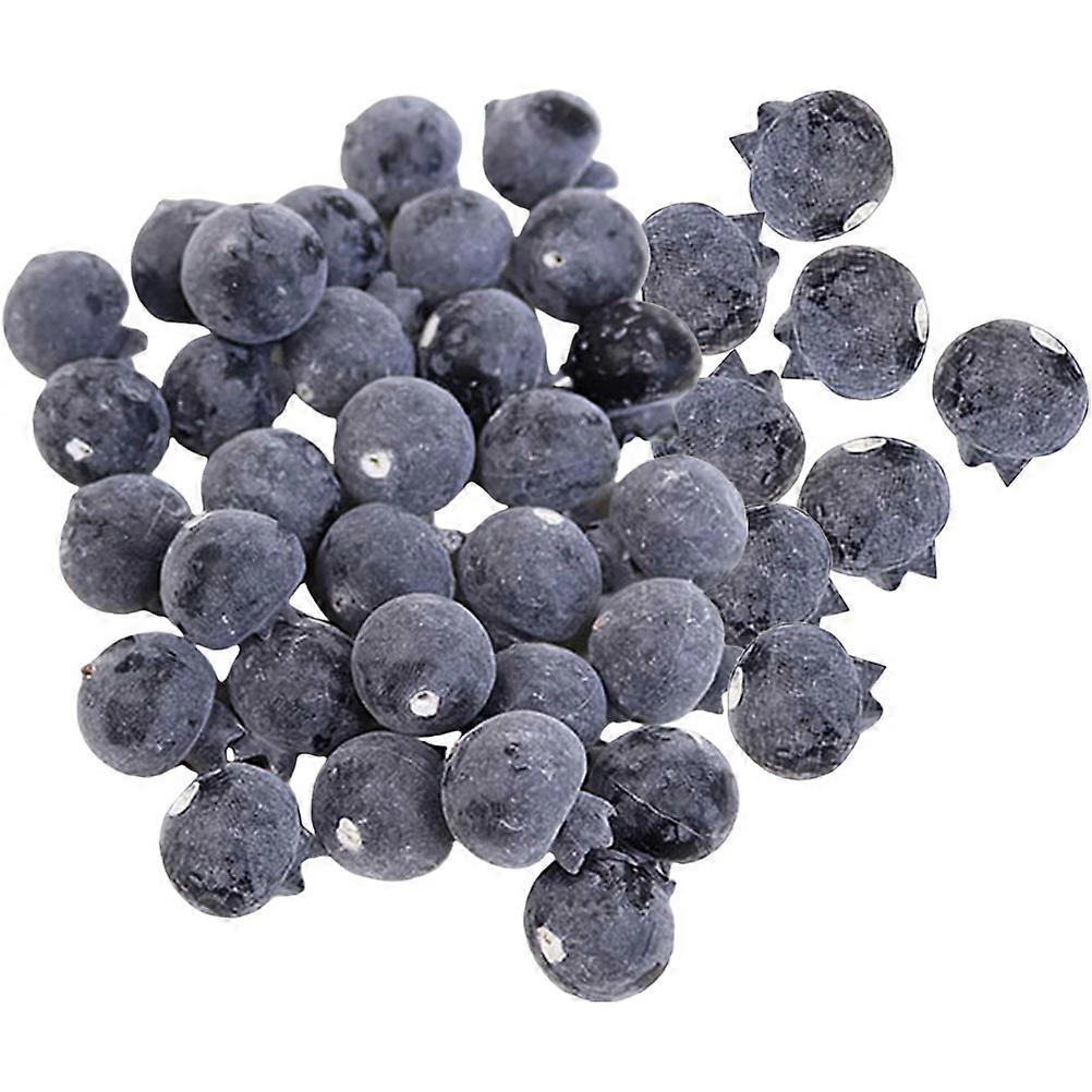 50pcs Lifelike Artificial Blueberries Decorative Models for Home, Kitchen & Educational Use – Realistic Fake Fruit Decorations