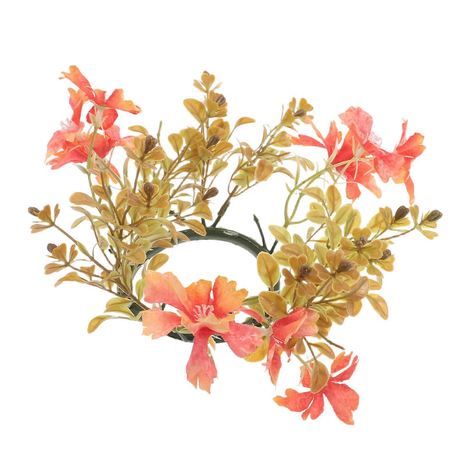 Artificial Flower Candle Ring Wreath for Wedding Table