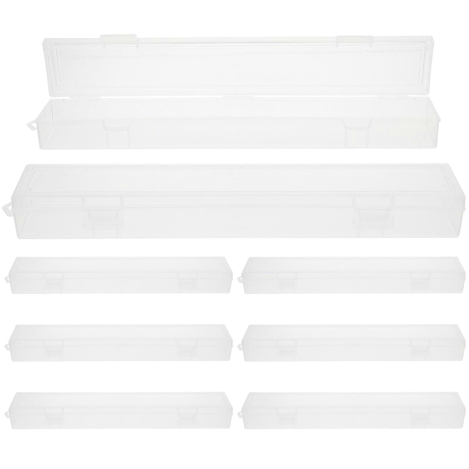Painting Brush Box Portable Organized Storage For Traveling Gouache Tools Transparent 8Pack