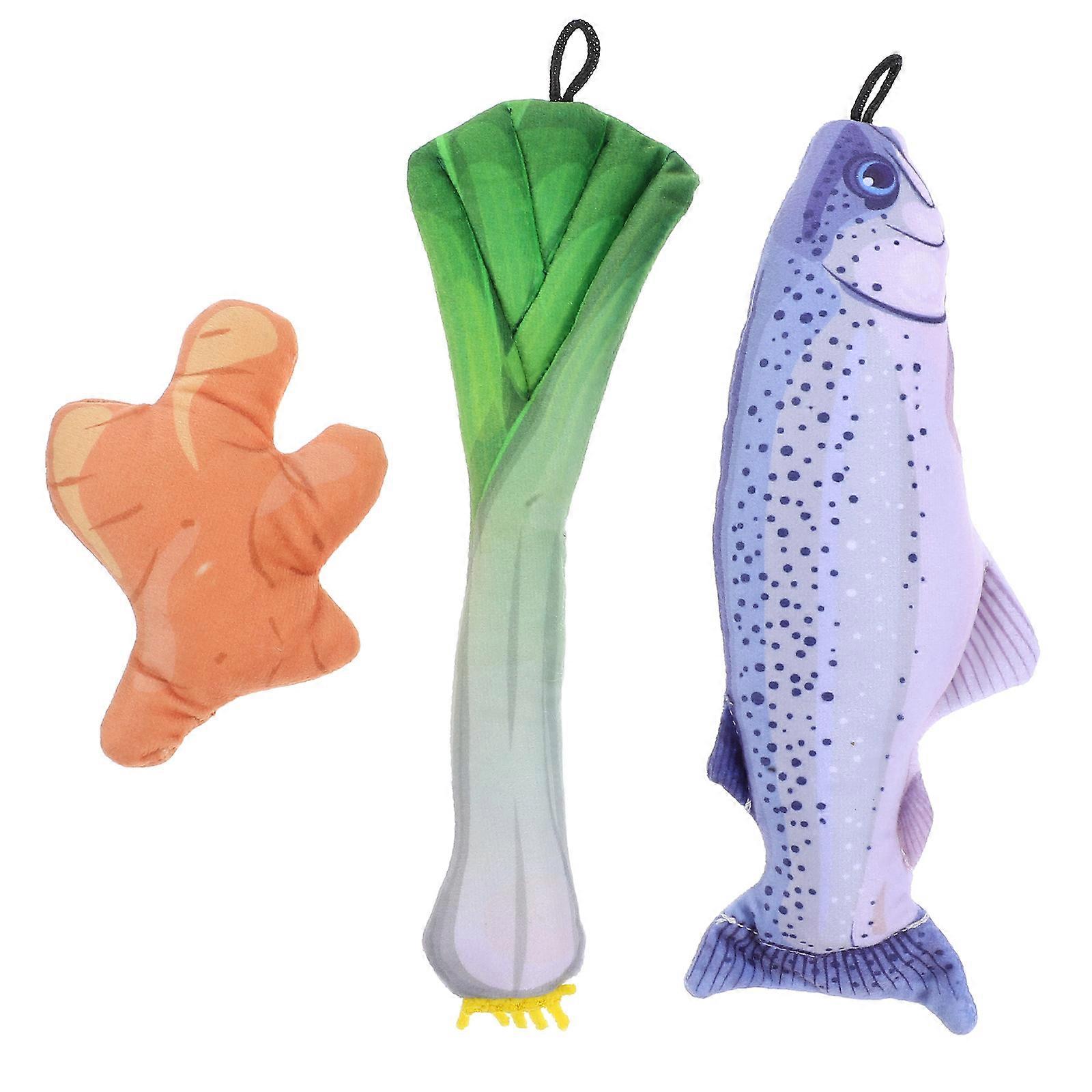 Here's a well structured product description and information for the **"3pcs Catnip Fish Plush Interactive Chew For Kittens Teeth Cleaning And