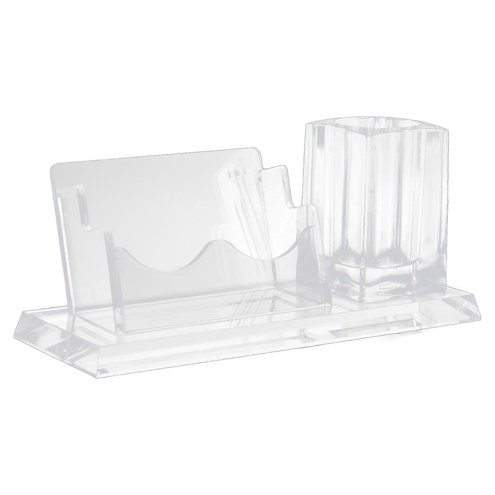 Transparent Acrylic Business Card Holder for Desk Storage Use Effortlessly Hold Cards 7.5 x 3.5