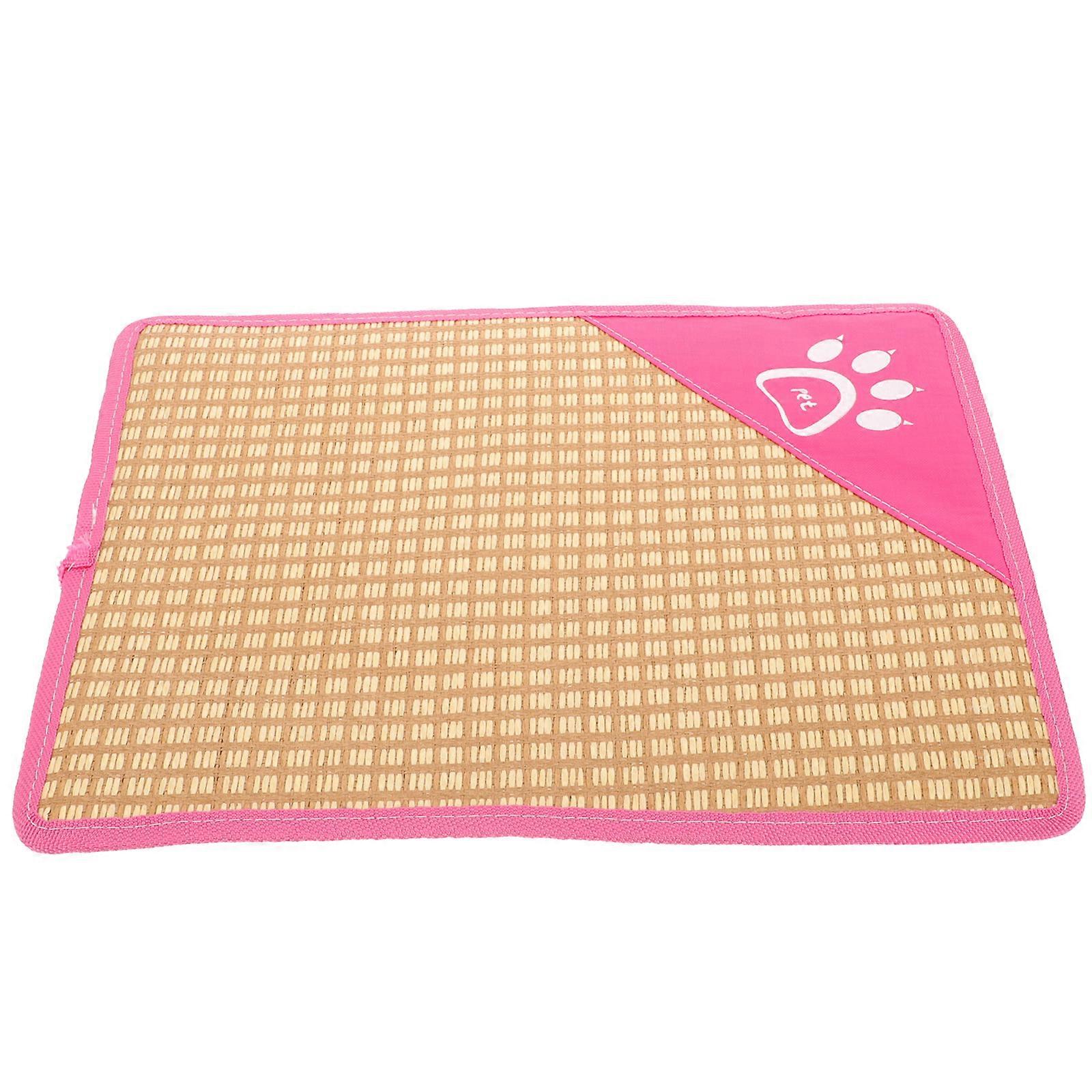 Rosy Cooling Pad for Pets Made of Straw and Sponge Safe Durable for Dogs and Cats 1 Piece