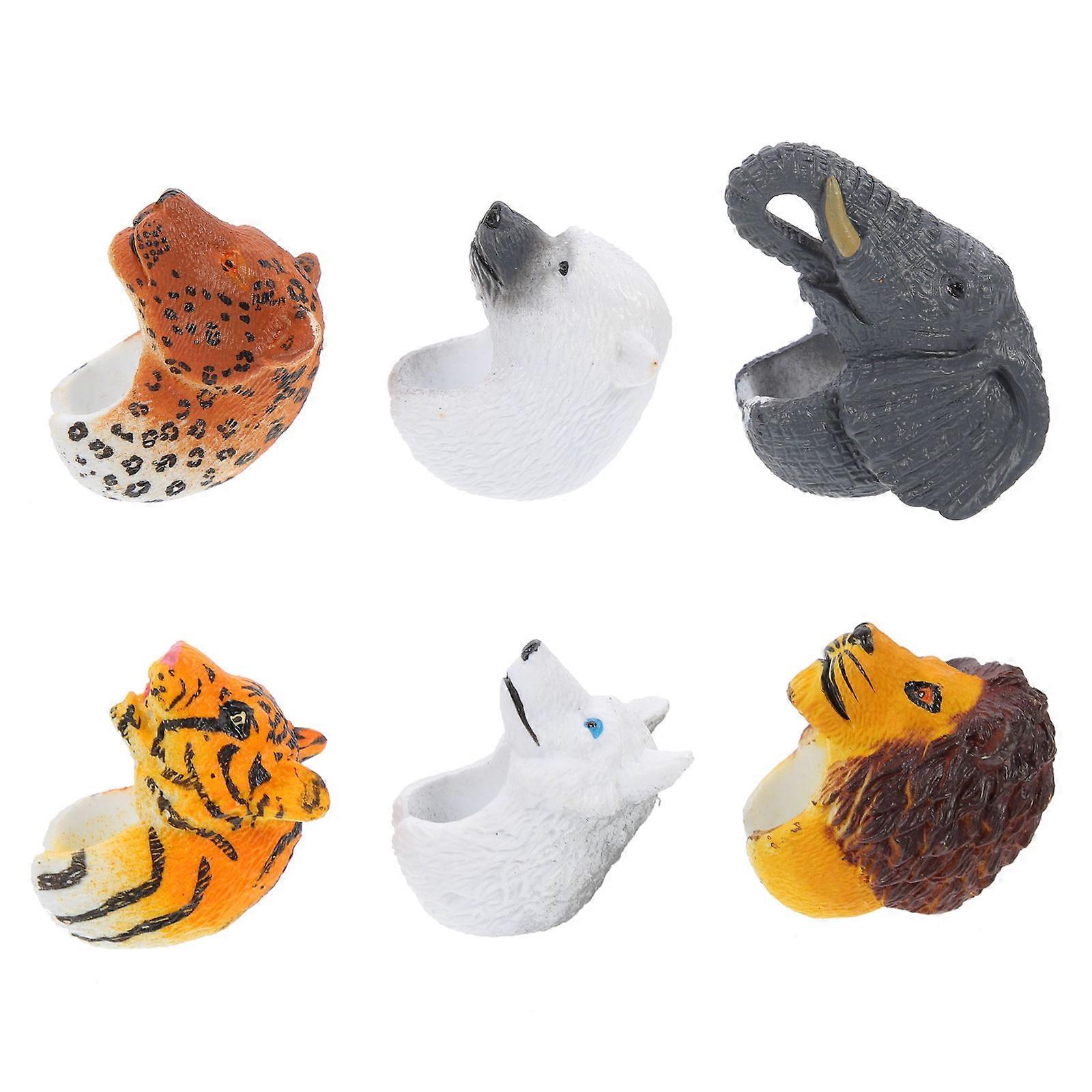 Kids Animal Ring Toys 6Pcs Assorted Color For Imagination Development In Birthday Parties