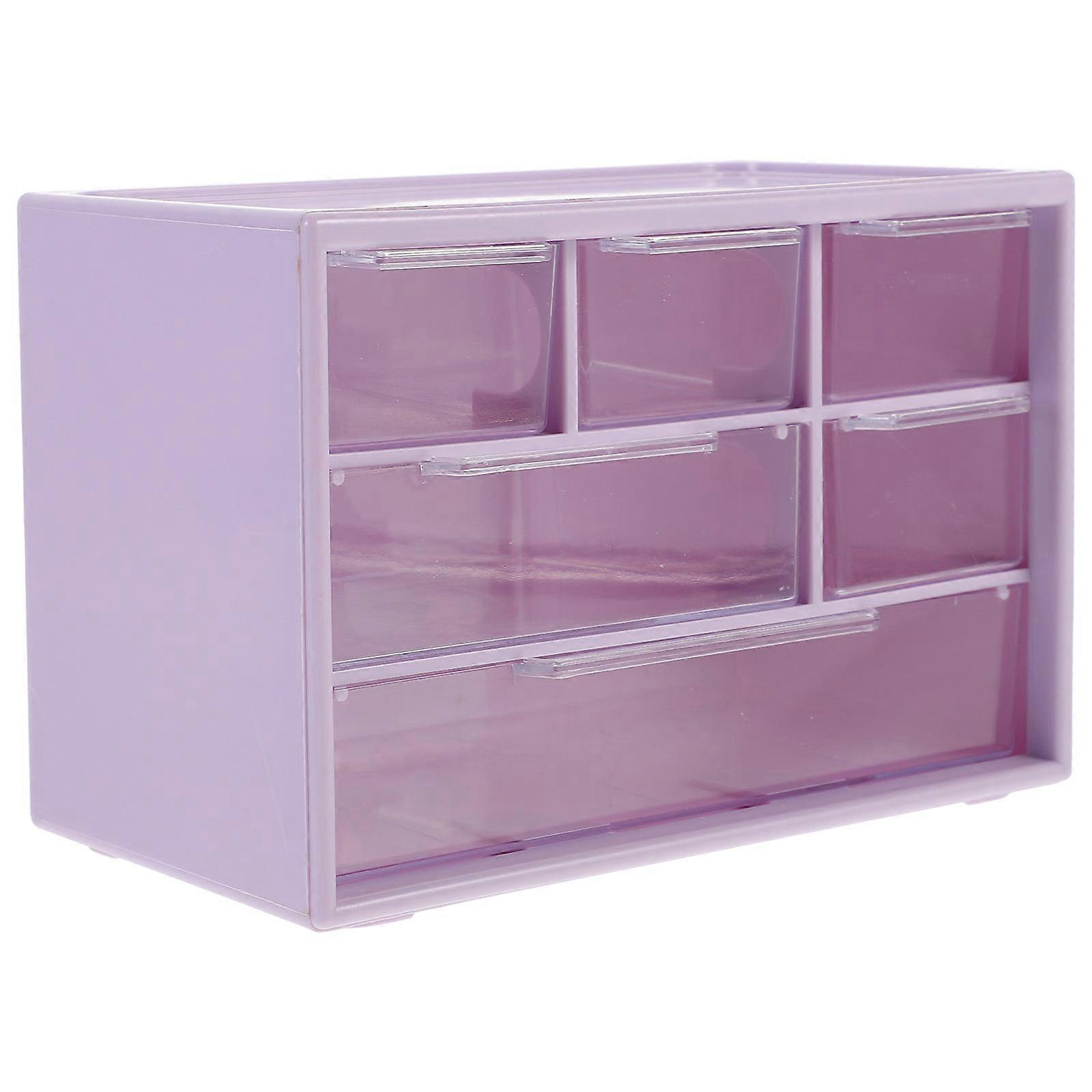 Countertop Organizer Mini Desktop Drawers Box For Retail Store Purple 18.10X12.00X10.00CM 1Set