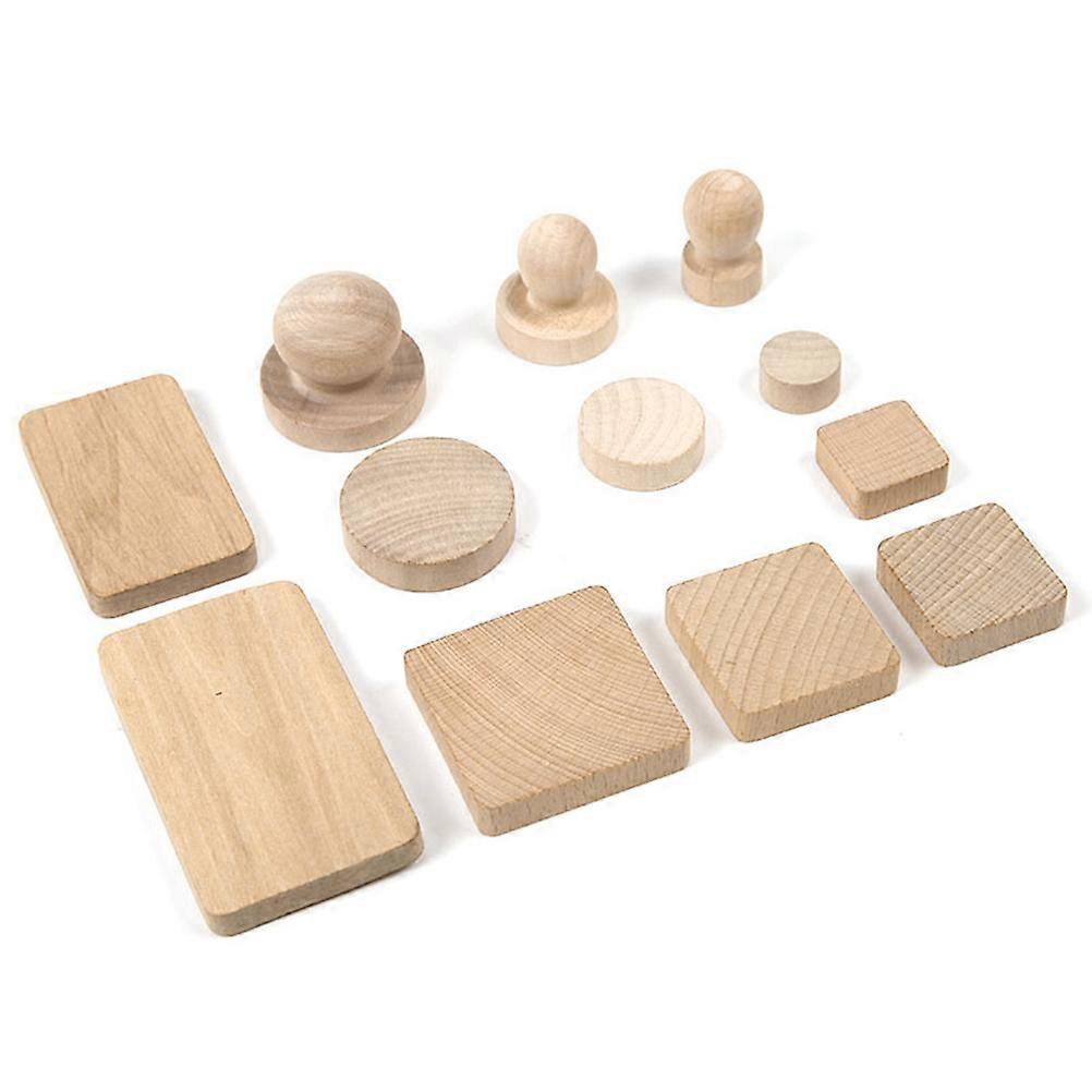 Wooden Stamp Base Round Craft Blocks 10pcs Set for DIY Stamping Engraving and Custom Decor Projects