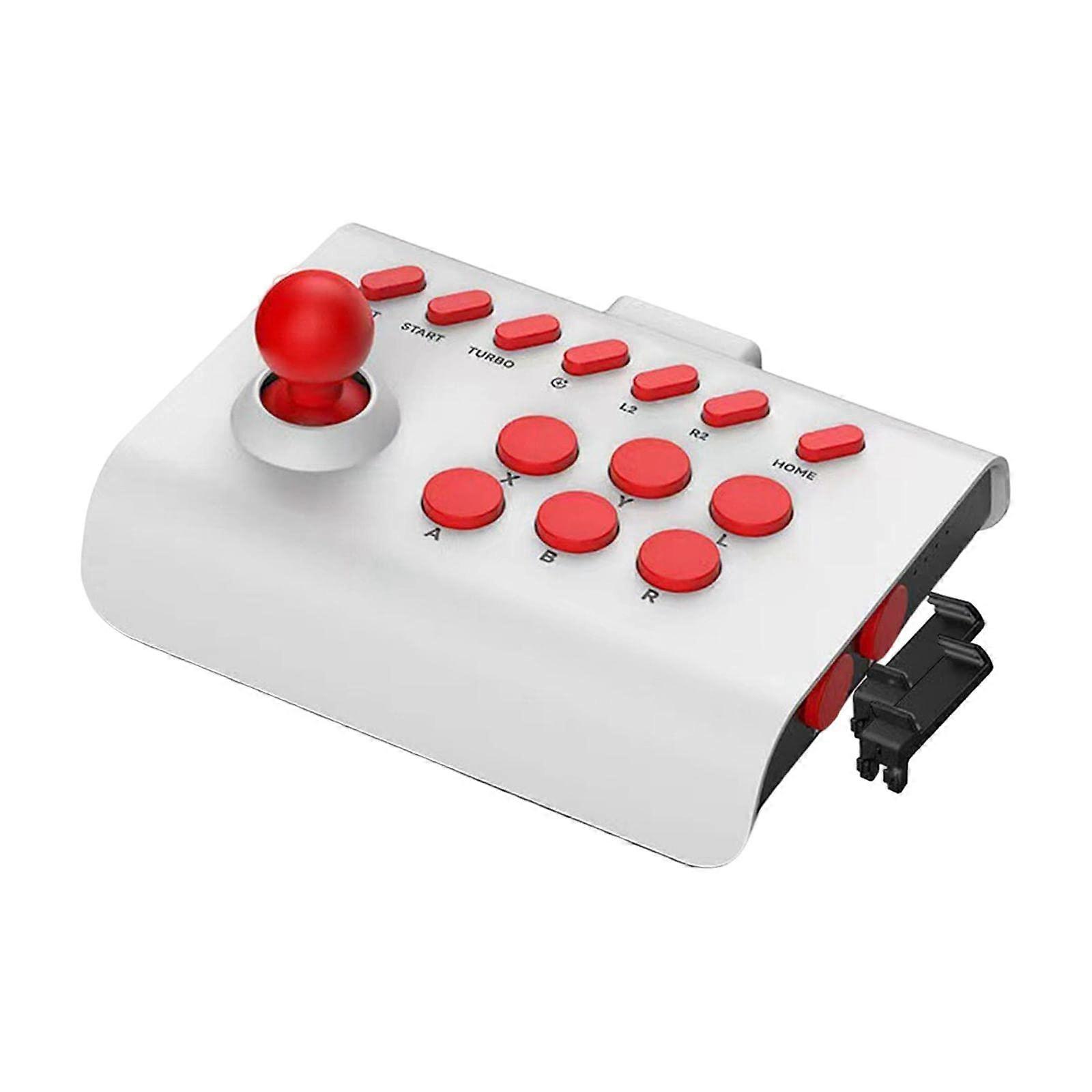Arcade Rocker Game Joystick Support Gaming Accessories 13 Buttons Arcade Rocker Gamepad Controller for Phones Game Console Computer PC White Red