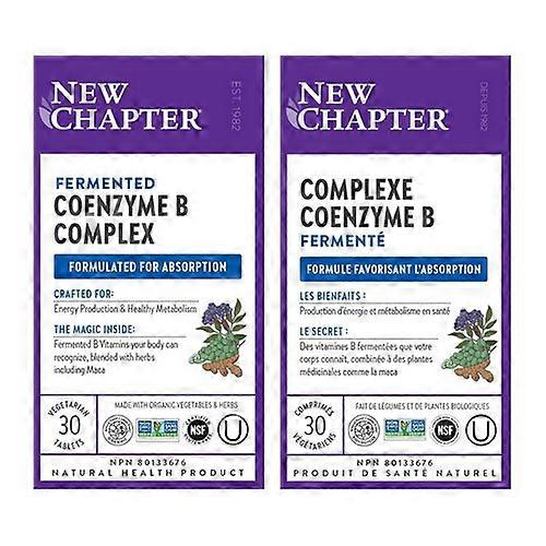 New Chapter Fermented Coenzyme B Complex, 30 Tabs (Pack of 2)