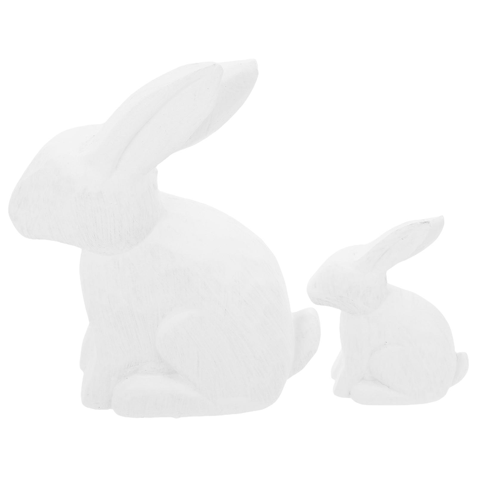 Wooden Blank Rabbit for Crafts with Lifelike Details and Craftsmanship for Decor 2pcs