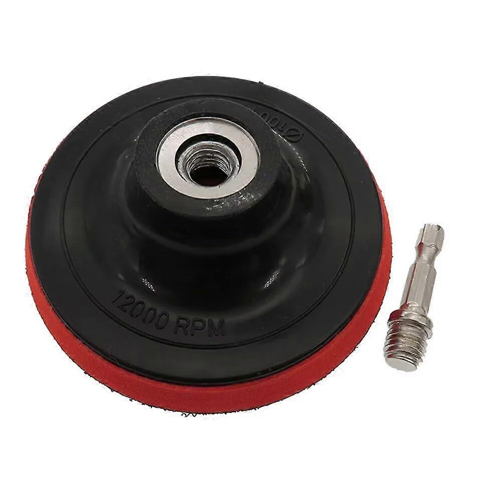 Polishing Disc 4 Inch 100 Mm, 2 Sets, Hex Shank 6 Mm, Hook-and-Loop Red Sanding Disc, M10 Thread, Angle Grinder