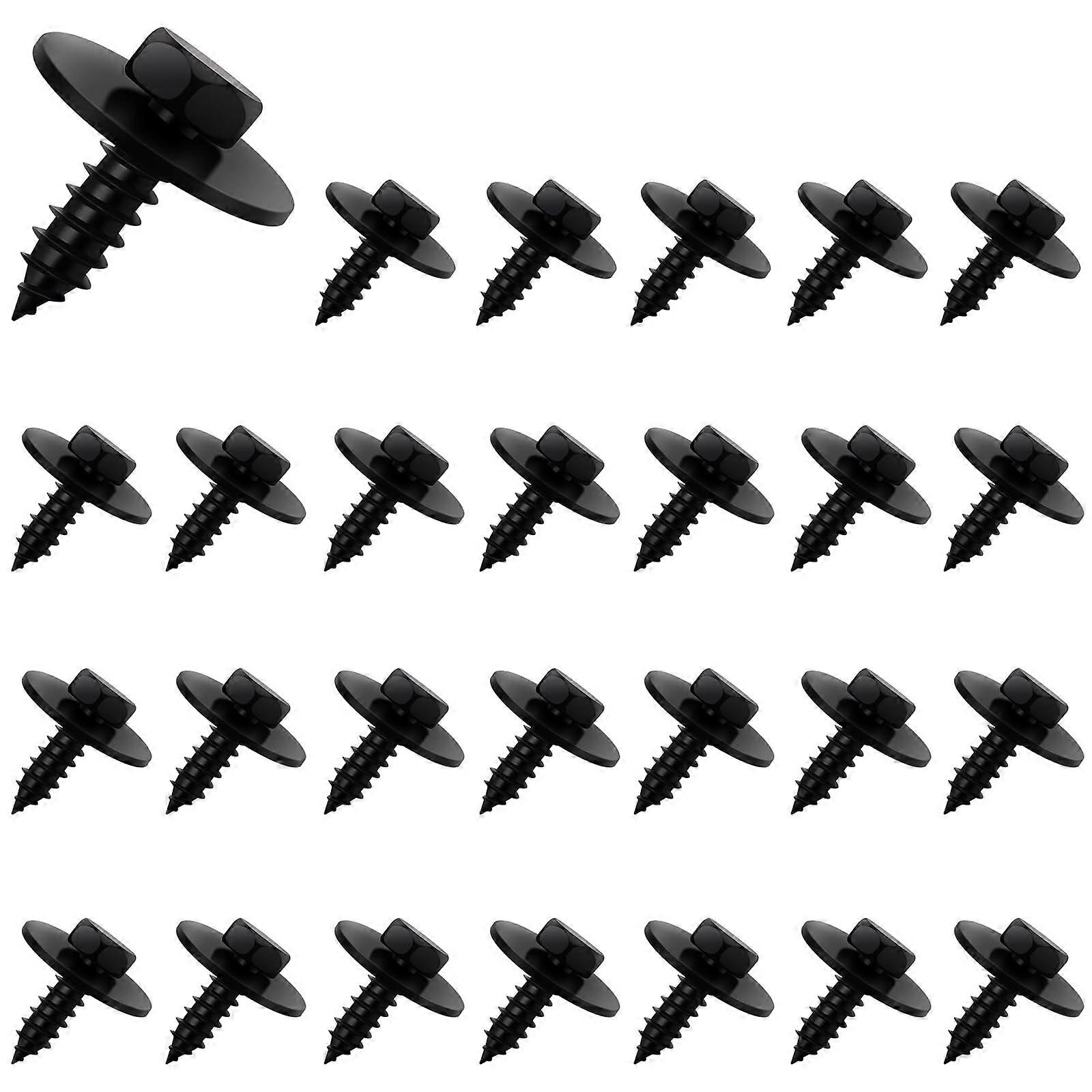 Sheet Metal Nut Screws Pack of 50, 5mm x 18mm Self Tapping Hexagonal Screws with Seal for Automotive and Metal Applications