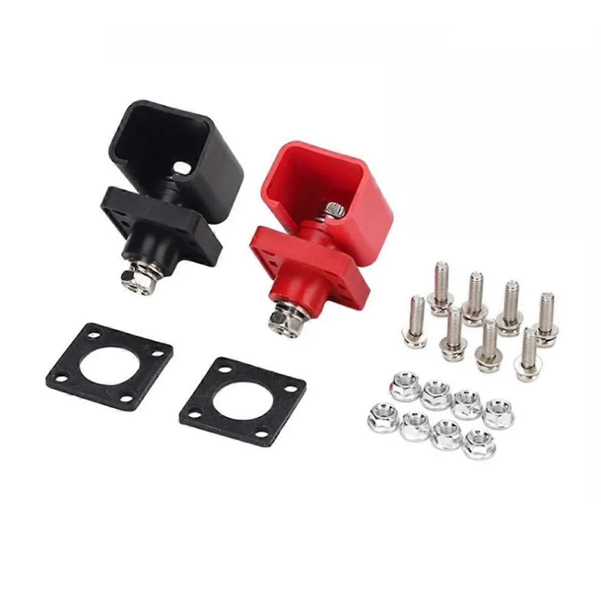 2Pcs 300A Copper Lithium Battery Terminal Connector Energy Storage Terminal Battery Connector Adapter Through Wall