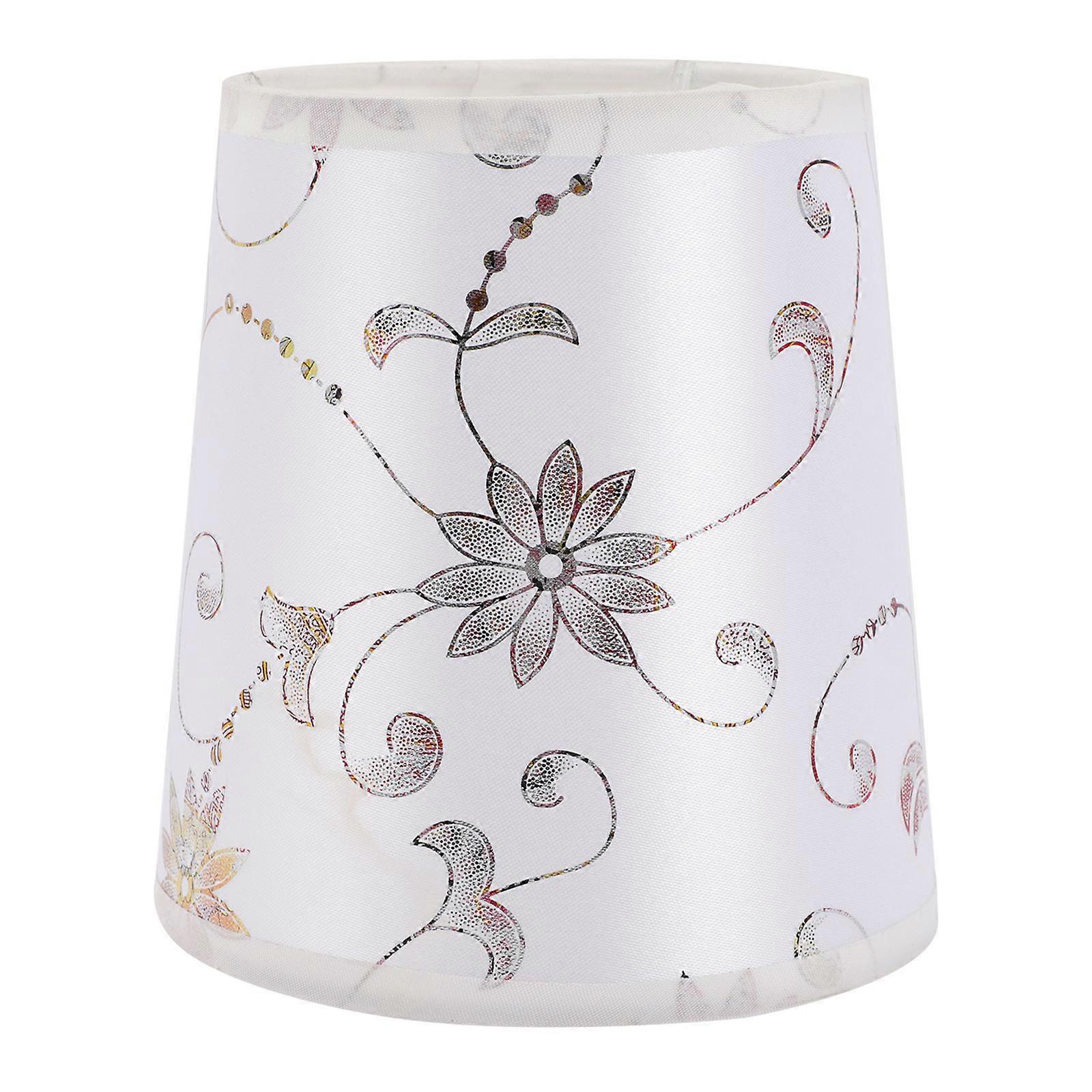 Lamp Shade Cover Table Lamp Fabric Shade Protect Light Bulb from Dust 13.5x13cm Silver Cloth 1Pack