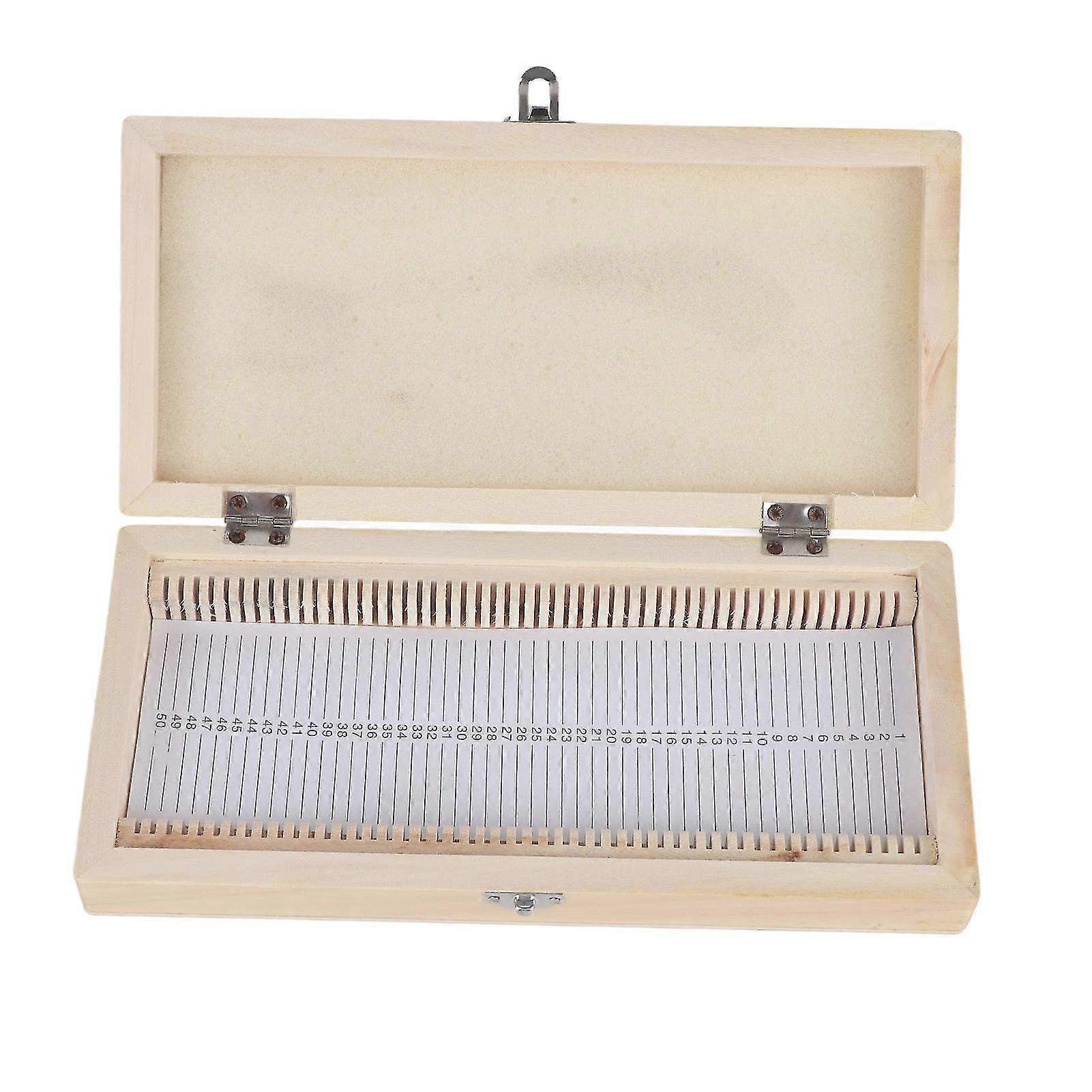 50PCS Biology Glass Prepared Microscope Slides with Wooden Storage Box - Ideal Specimens for Science Education & Laboratory Use