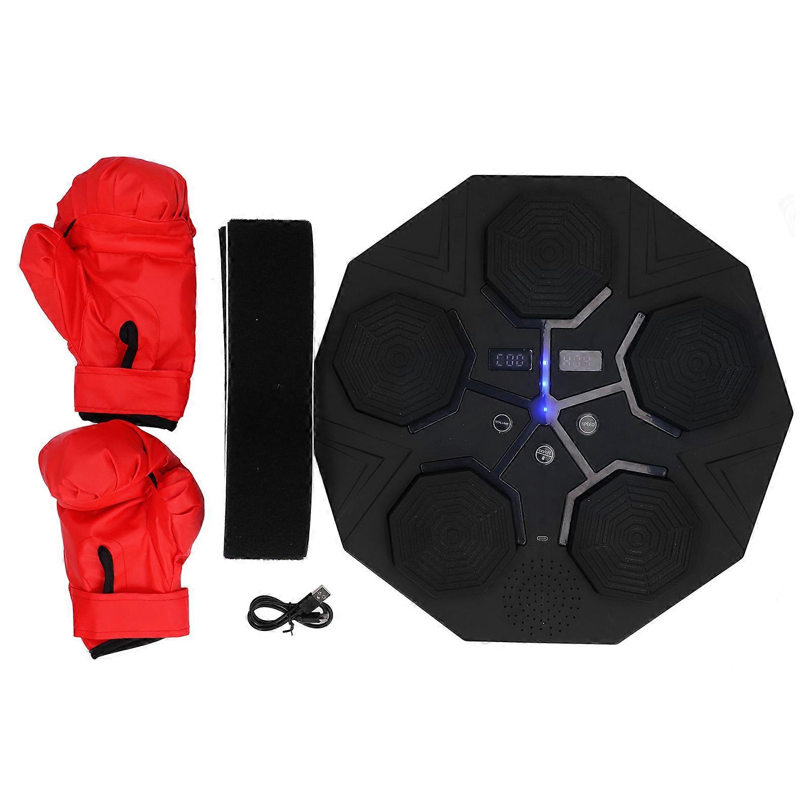 Music Boxing Machine with Boxing Gloves Wall Mounted Smart Music Boxing Trainer Boxing Equipment for Home Indoor Gym