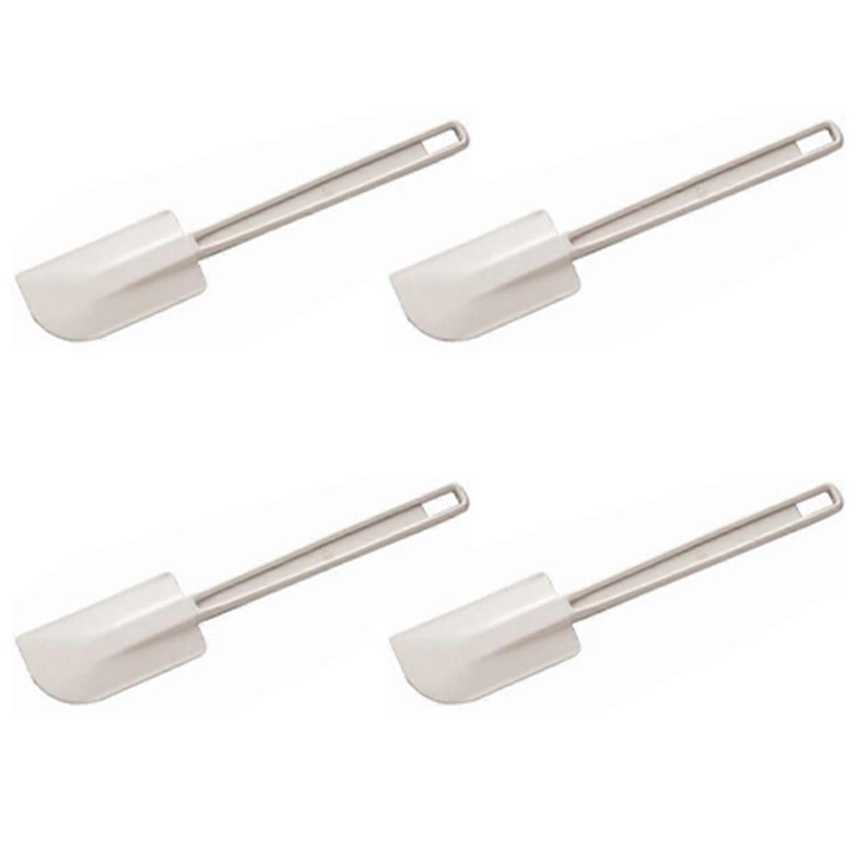 4X Rubber Ended Spatula 16in 405mm Kitchen Baking Mixing Turner Utensils,White