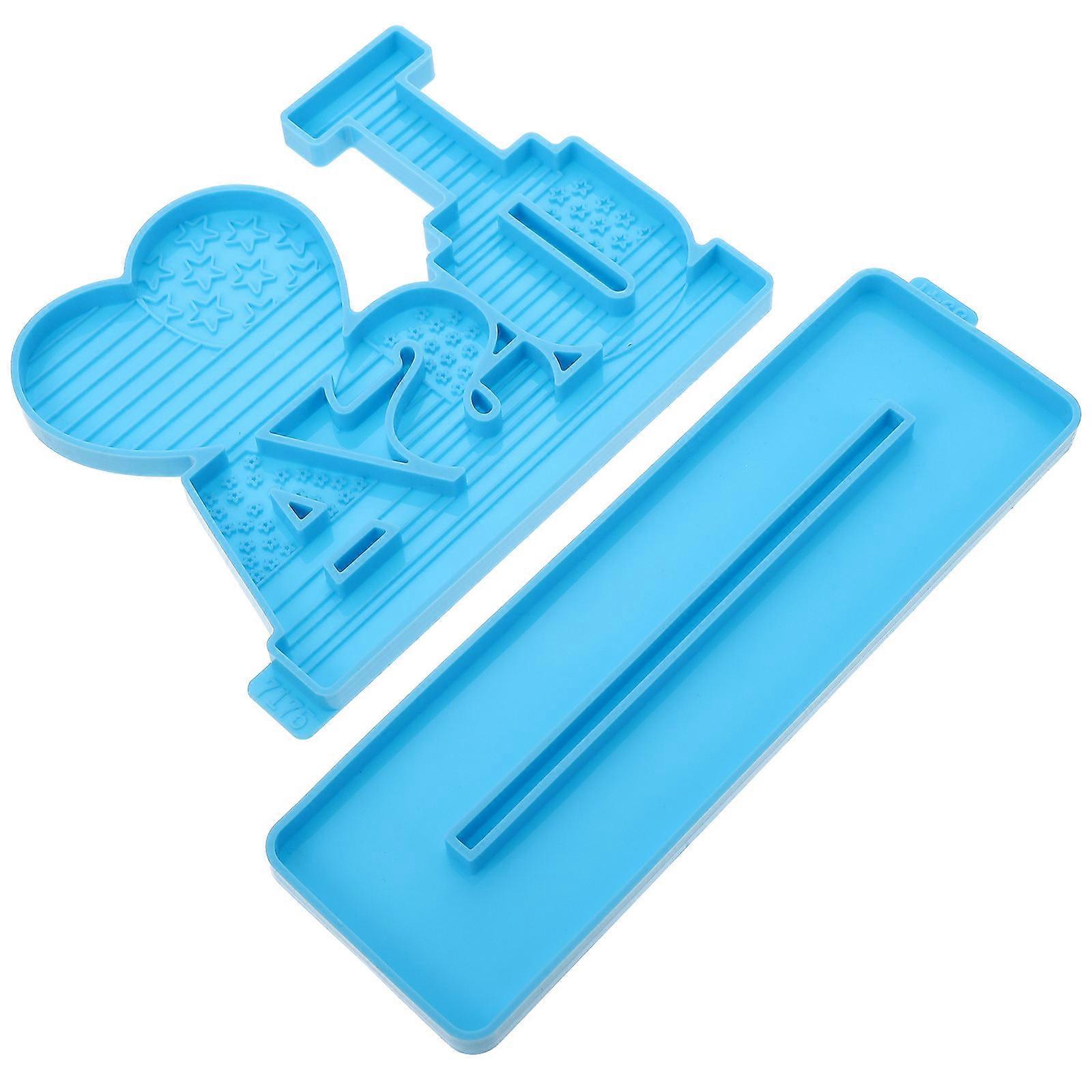 USA Flag Silicone Mold for DIY Crafts Making Blue Color Durable Flexible Reusable 2pcs
