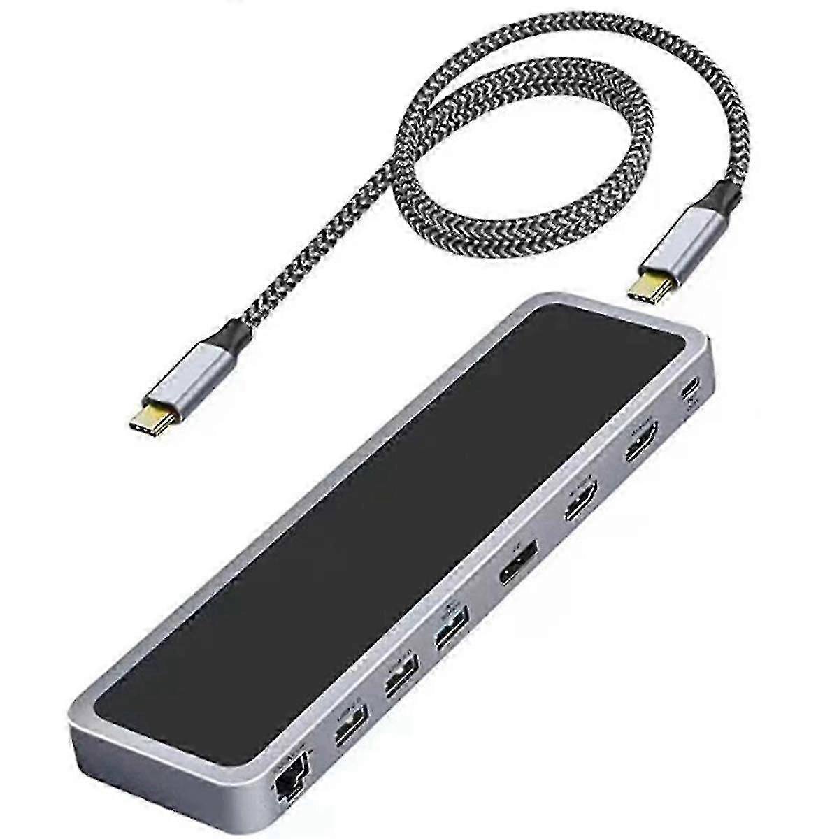 4K 1000Mbps RJ45 USB Multi-Interface Expander Hub Suitable for Notebook 12-In-1 Docking Station