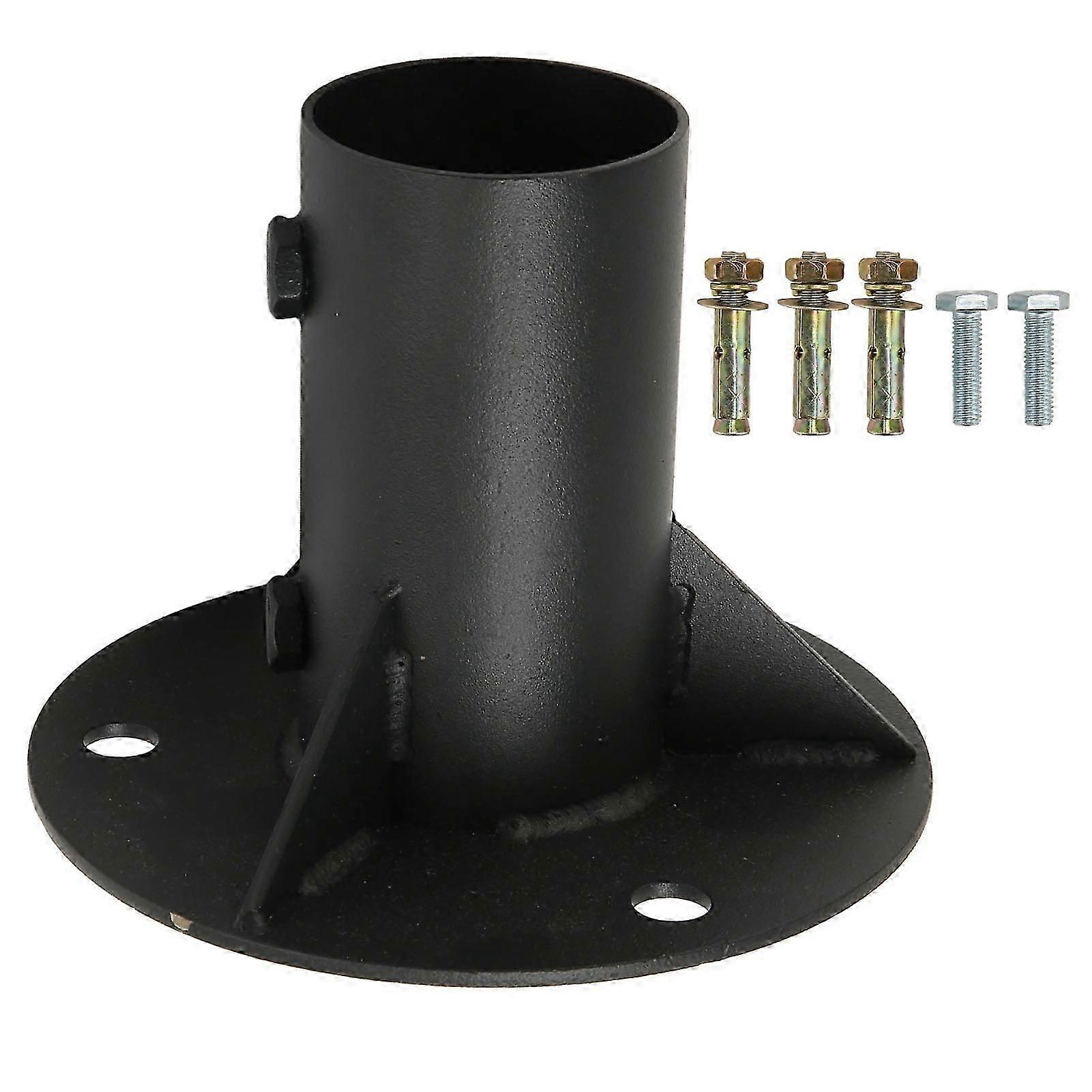 Chain Link Fence Pole Floor Flange Base Flange Heavy Solid Fence Post Concrete Mount for Holding Fence Mailbox Flag Round Posts 65mm / 2.6in