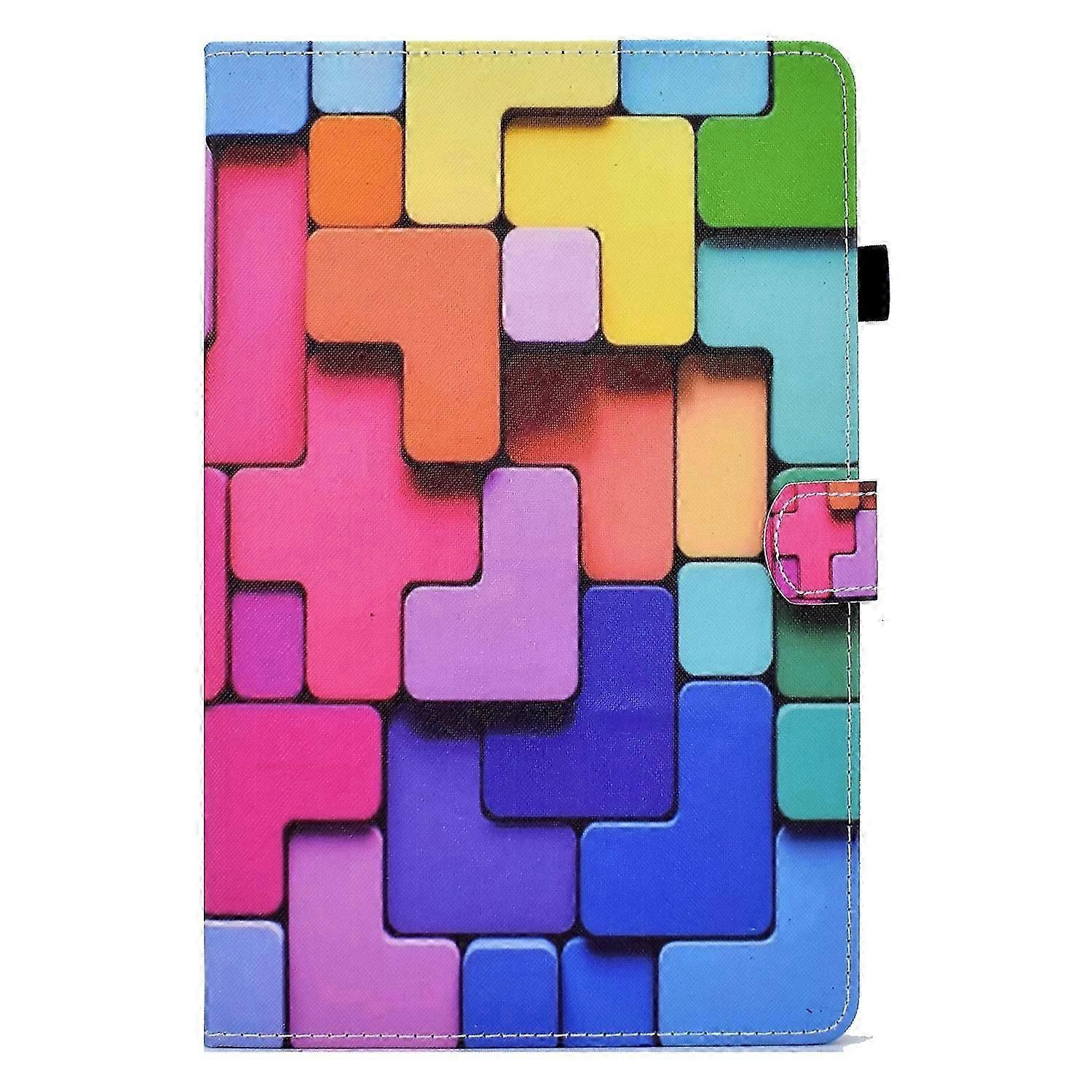 Tablet Case For Lenovo Tab P11 Gen 2 Sewing Thread Horizontal Painted Tablet Leather Case(Block)