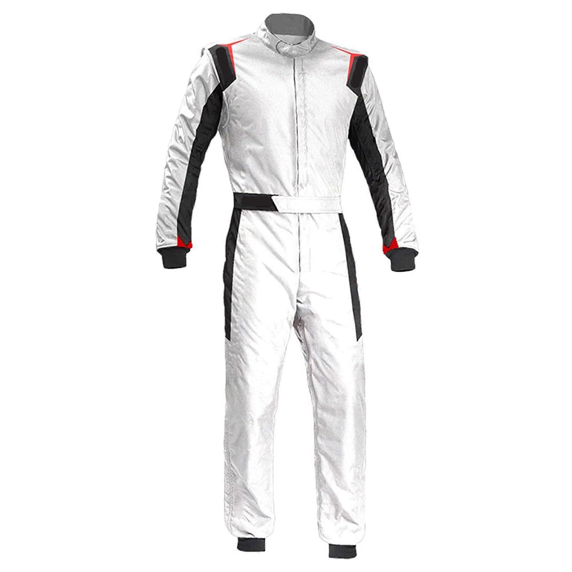 Kart Racing Suit, One Piece Racing Suit for Men, Karting Suit for Men Competing in Kart Racing XL White