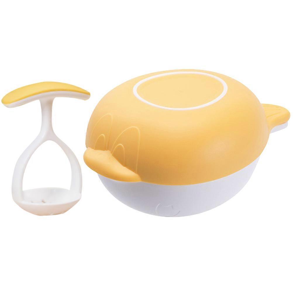 Food Grinding Bowl Multi-functional Baby Food Tool Yellow 17.7x12.7cm Designed For Home Use 1 Set