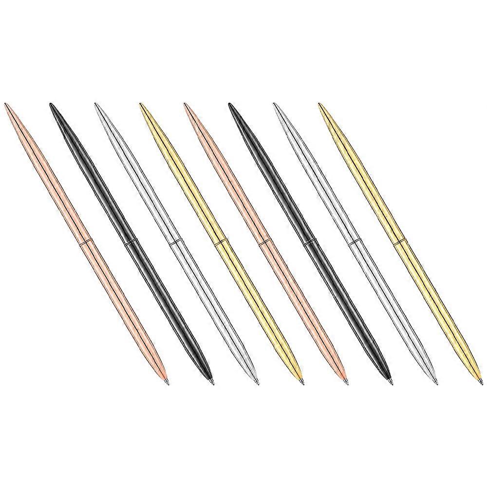 Metal Ballpoint Pens 8Pcs Cylindrical Design Nordic Style Ideal For Students And Crafting Projects