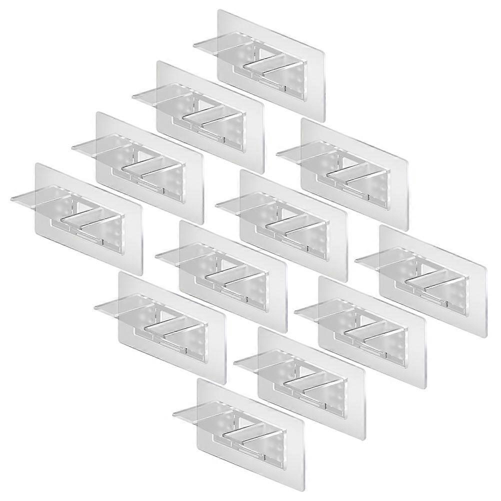 12pcs Punch Free Cupboard Shelf Supports Holders Adhesive Support Bracket Pegs