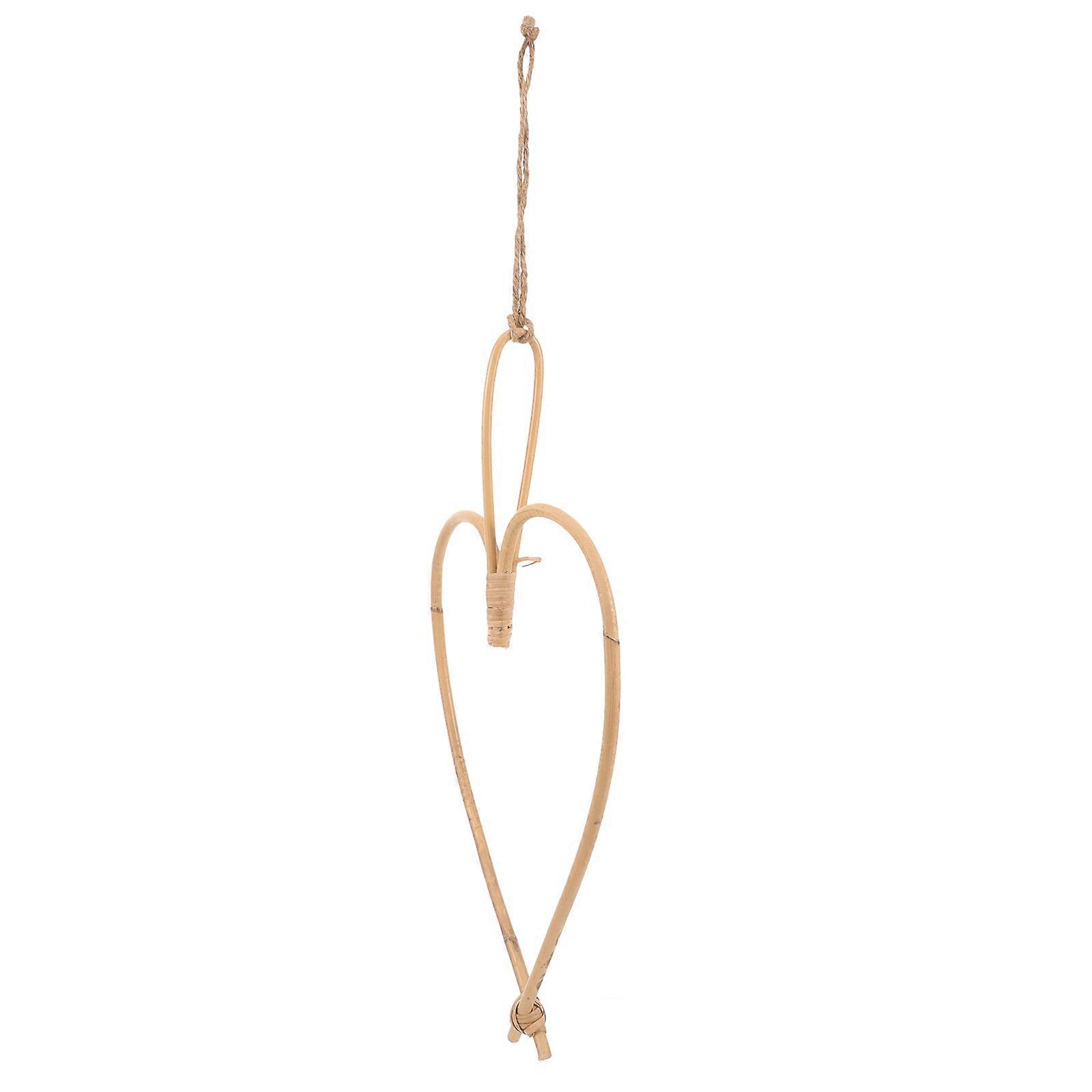 Ivory Rattan Heart Wall Decor for Modern Home Decoration with Unique Pattern Design 12.5x14 inches