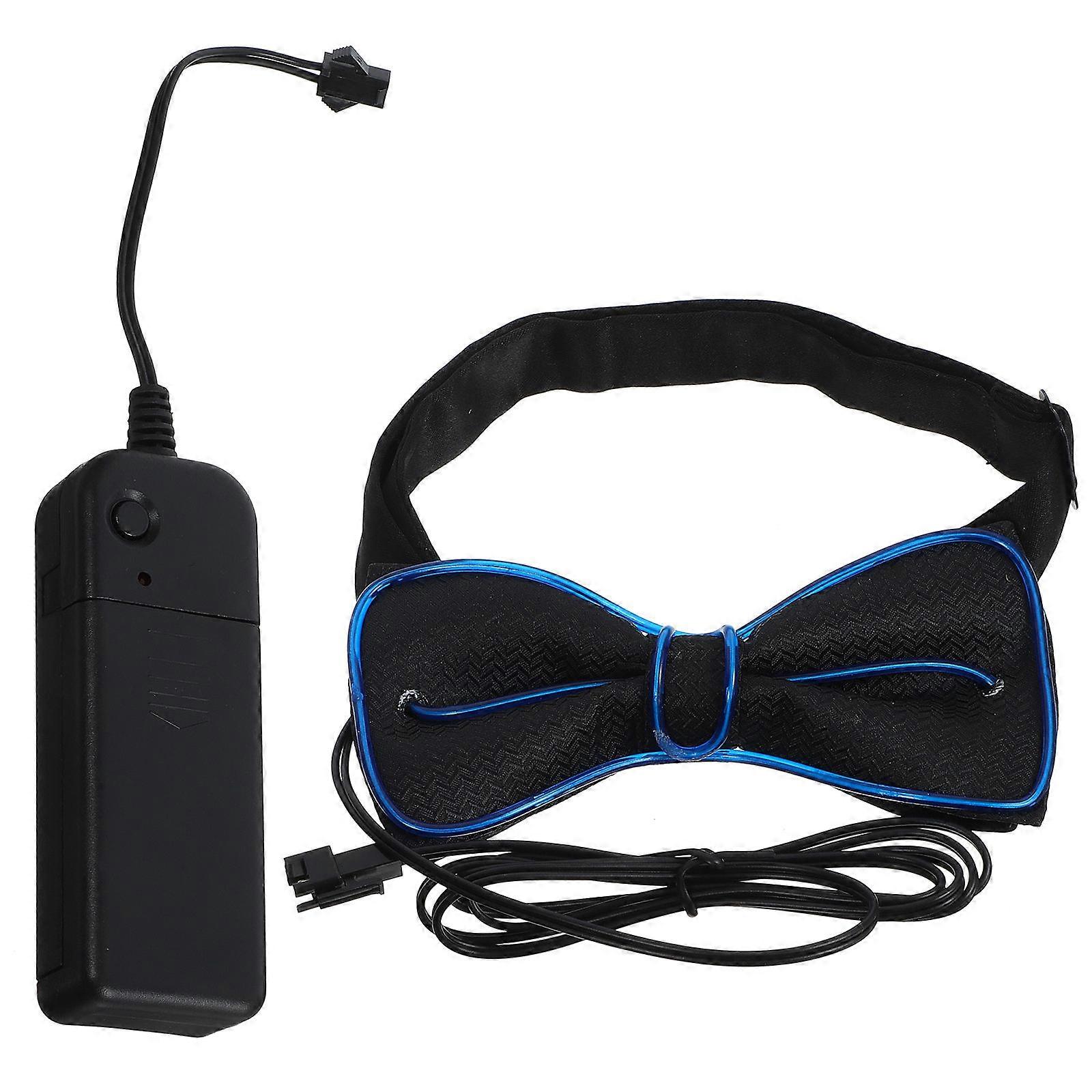 Party Flashing Bow Tie LED Glowing Tie Luminous Bow Tie Collar Party Performance Tie (Dark Blue)