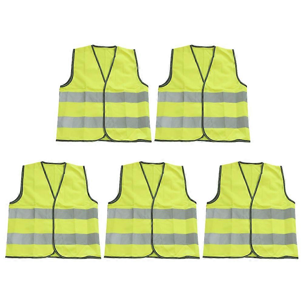 High Visibility Secure Vest For Children Breathable Reflective Gear Nighttime Use Fitted Design 5Set