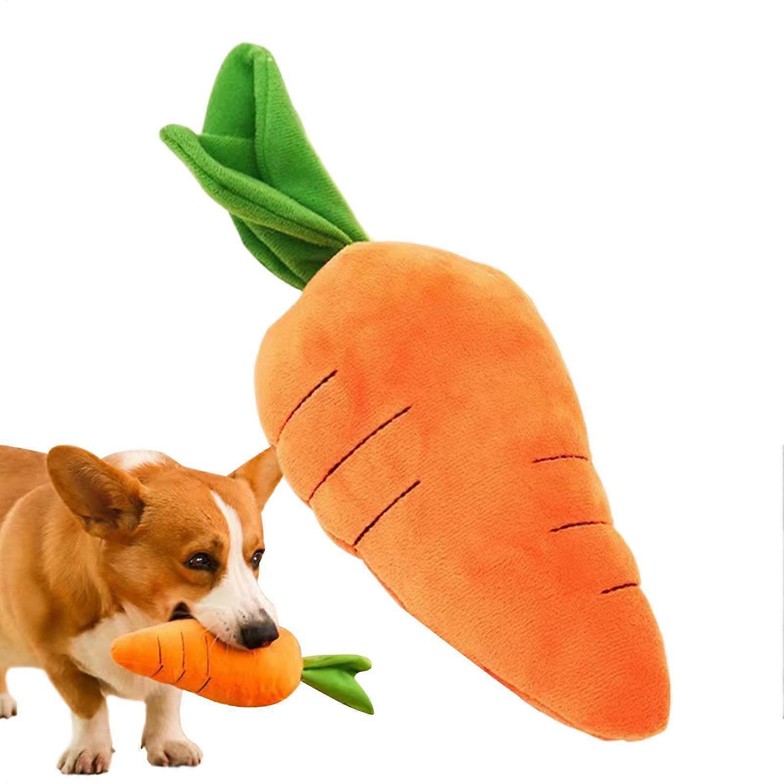 Dog Squeaky Toy, Interactive Plush Carrot Toy for Dogs, Safe Filling, Durable Material, Perfect for Small to Medium Pets