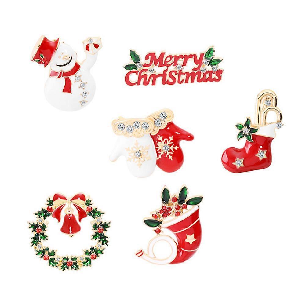 6Pcs Lapel Pin Brooch For Christmas Celebration And Party Use In Assorted From Quality Alloy Material