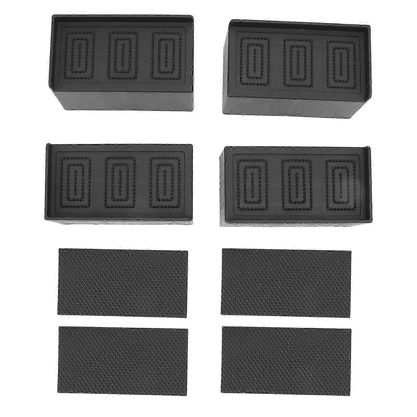 Stackable Rubber Furniture Risers - Rectangular Sofa Risers for Tables, Couches, Chairs & Beds to Enhance Height and Stability